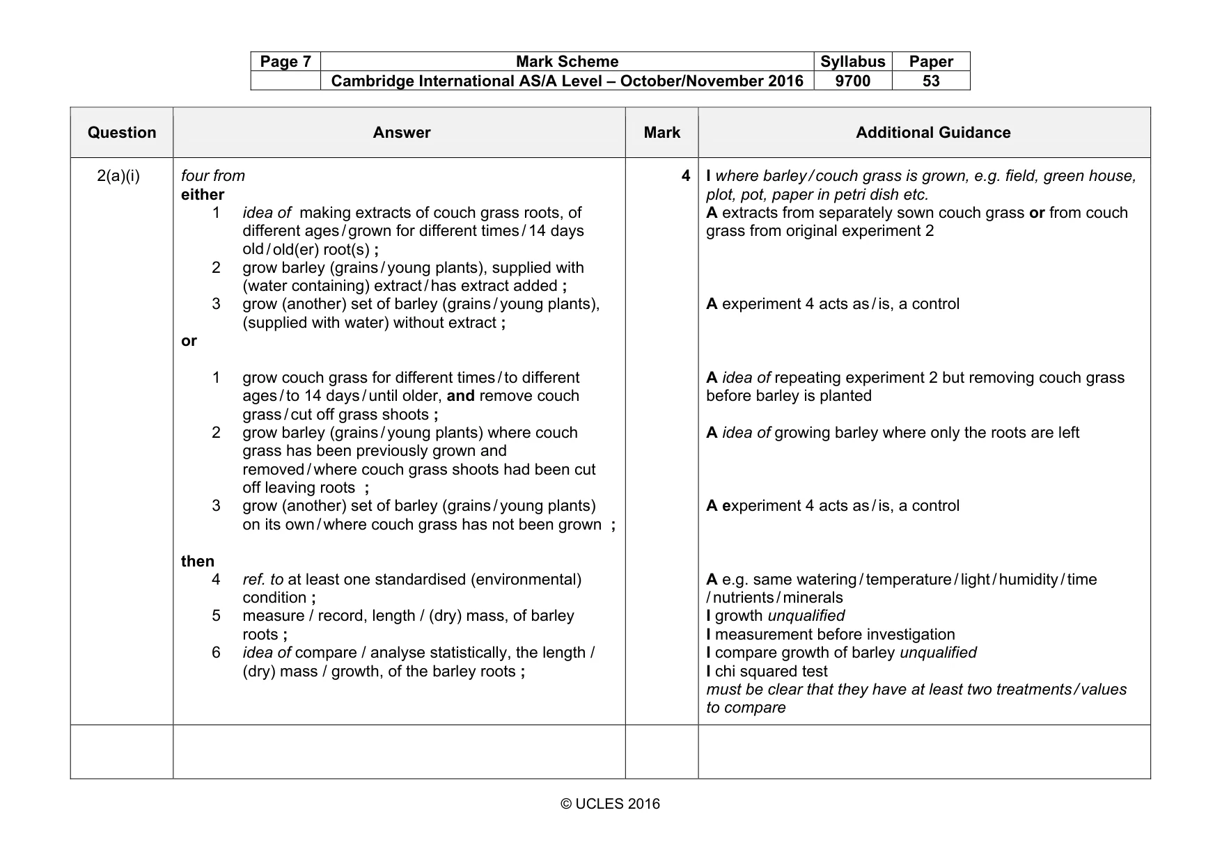 Mark scheme, page 7 of 10