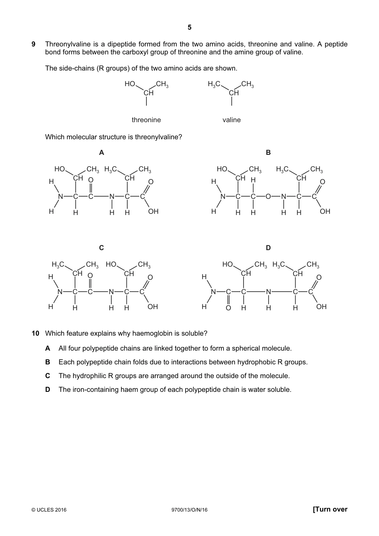 Cambridge A Level Biology 9700 2016 Oct/Nov Paper 1 · Variant 3 question paper, page 5 of 20