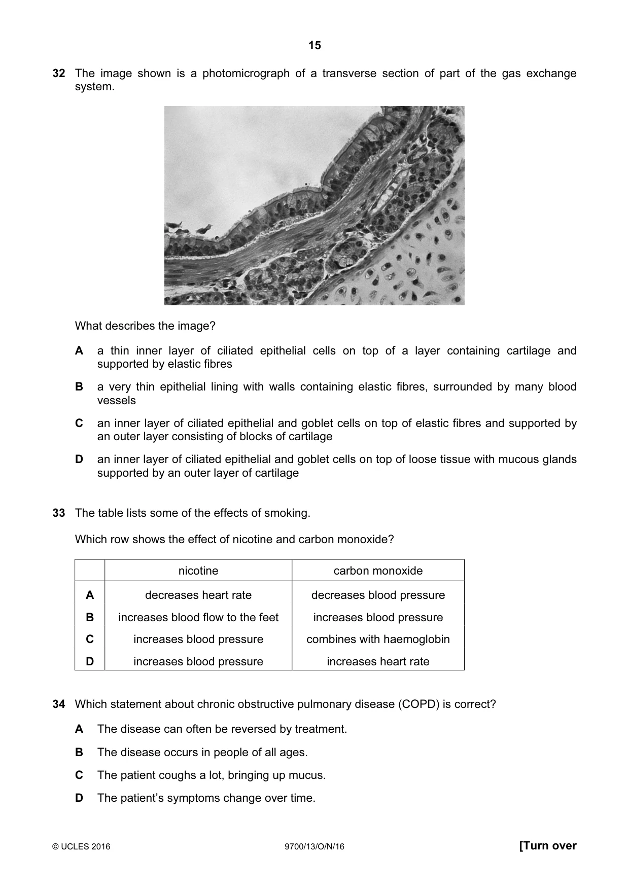 Cambridge A Level Biology 9700 2016 Oct/Nov Paper 1 · Variant 3 question paper, page 15 of 20
