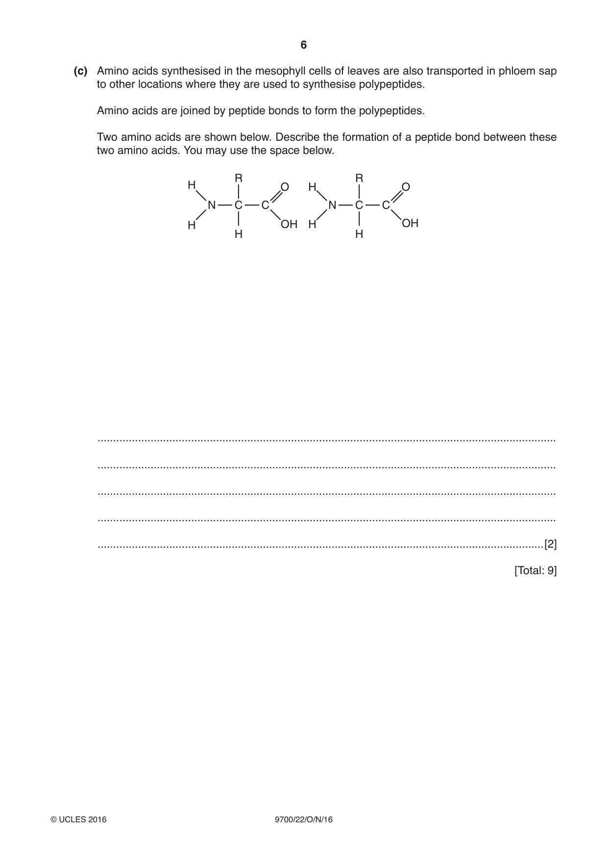 Cambridge A Level Biology 9700 2016 Oct/Nov Paper 2 · Variant 2 question paper, page 6 of 20