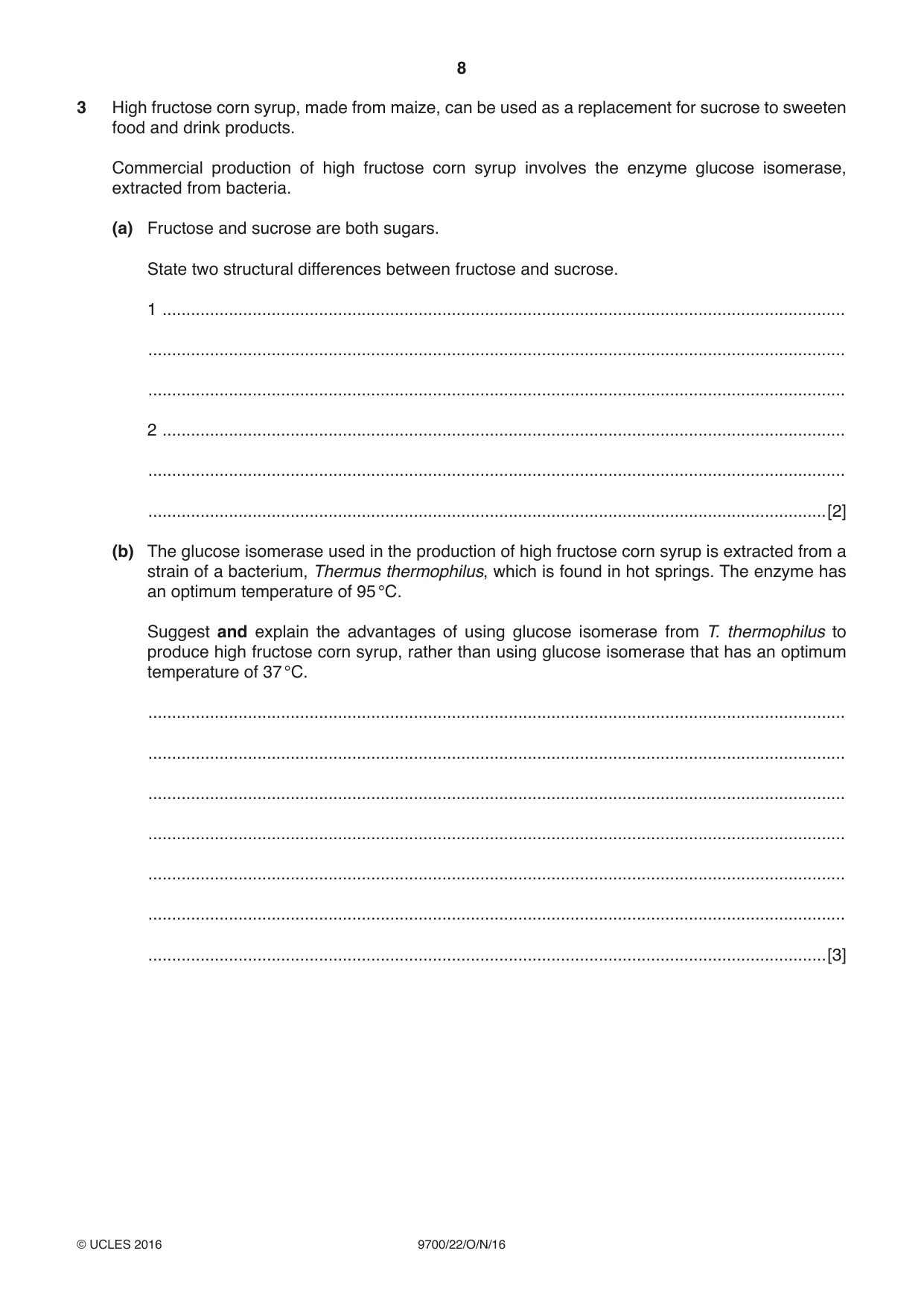 Cambridge A Level Biology 9700 2016 Oct/Nov Paper 2 · Variant 2 question paper, page 8 of 20