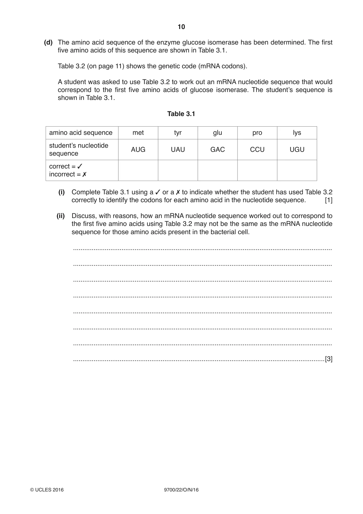 Cambridge A Level Biology 9700 2016 Oct/Nov Paper 2 · Variant 2 question paper, page 10 of 20