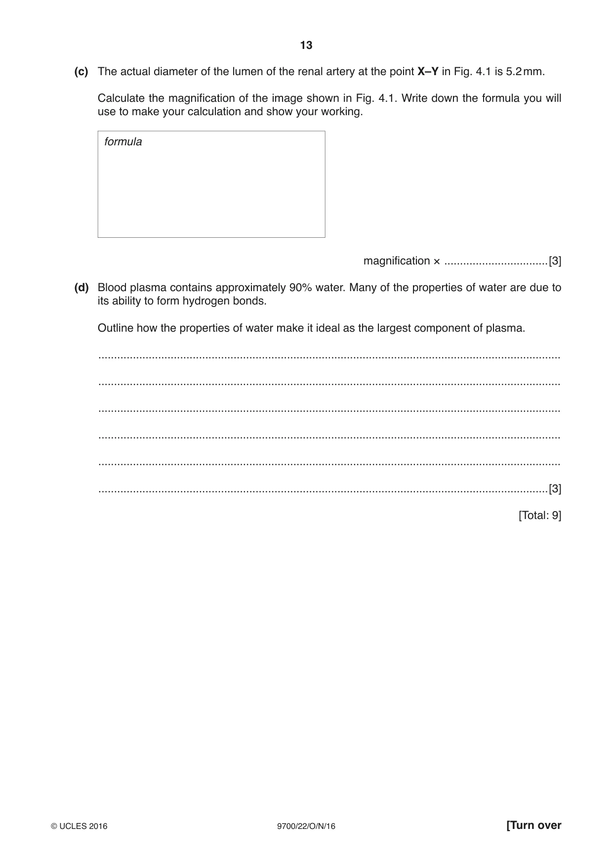 Cambridge A Level Biology 9700 2016 Oct/Nov Paper 2 · Variant 2 question paper, page 13 of 20