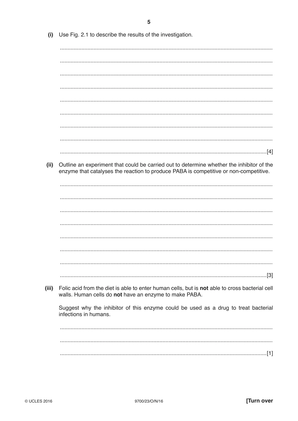 Cambridge A Level Biology 9700 2016 Oct/Nov Paper 2 · Variant 3 question paper, page 5 of 16