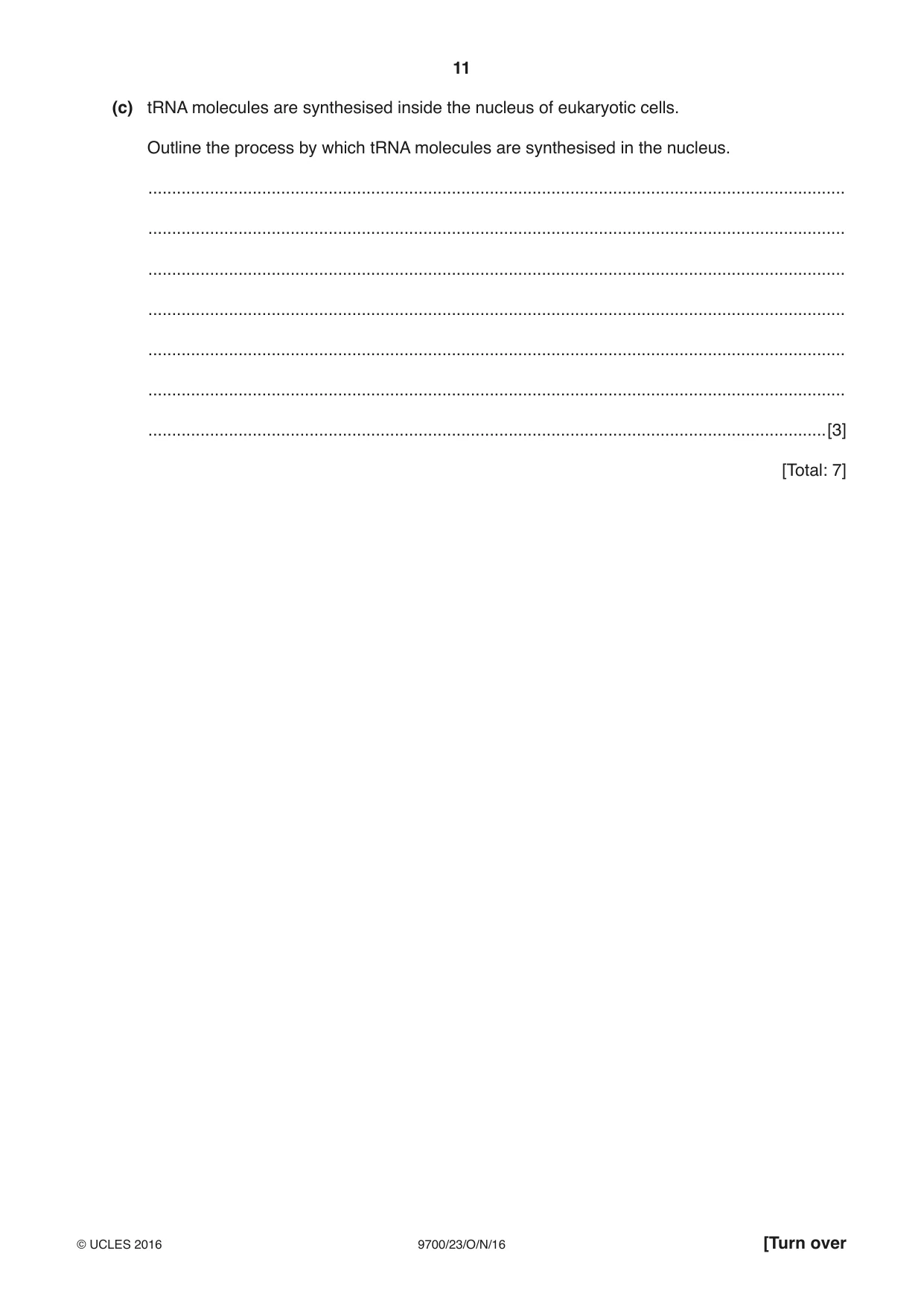 Cambridge A Level Biology 9700 2016 Oct/Nov Paper 2 · Variant 3 question paper, page 11 of 16
