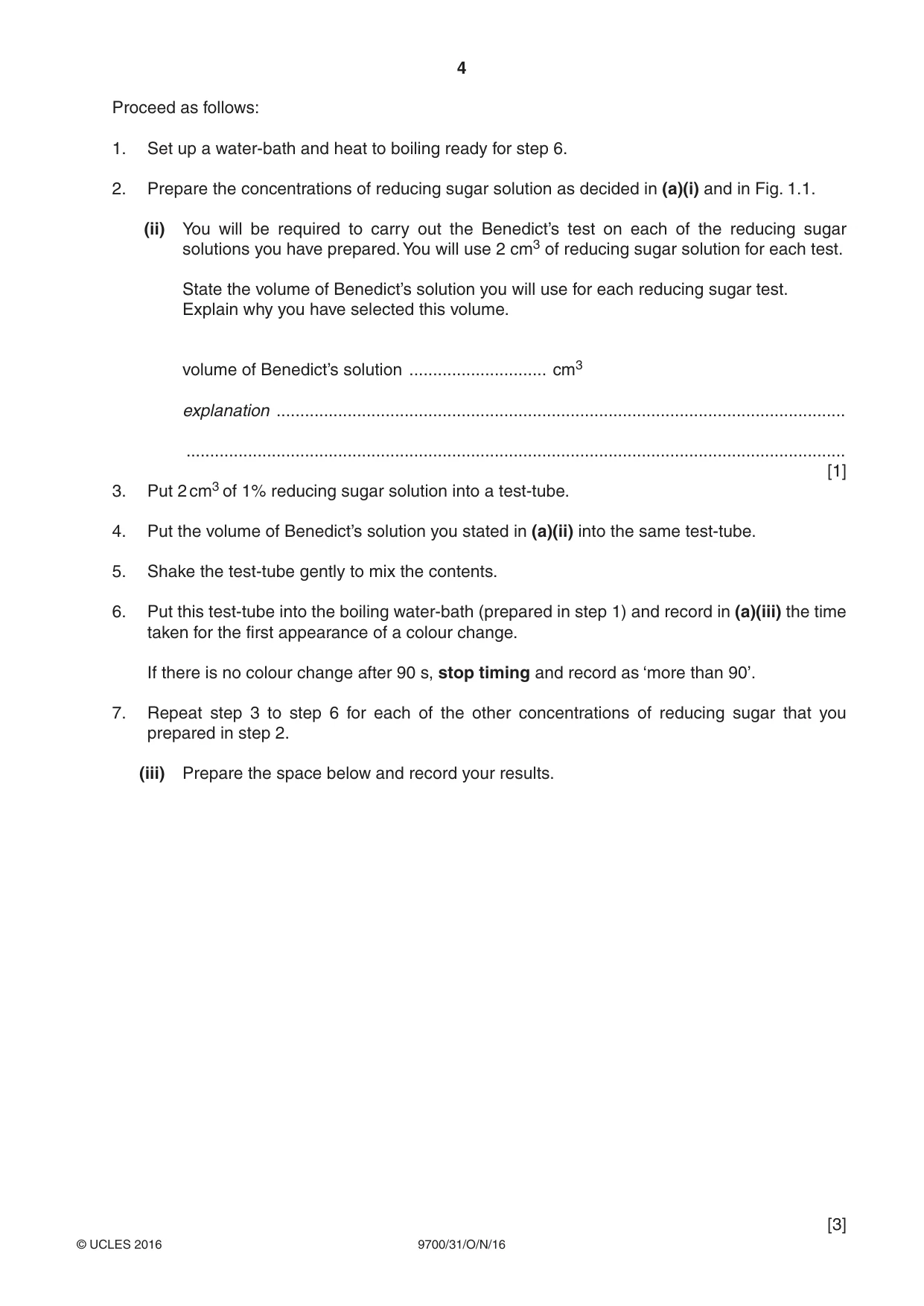 Cambridge A Level Biology 9700 2016 Oct/Nov Paper 3 · Variant 1 question paper, page 4 of 16