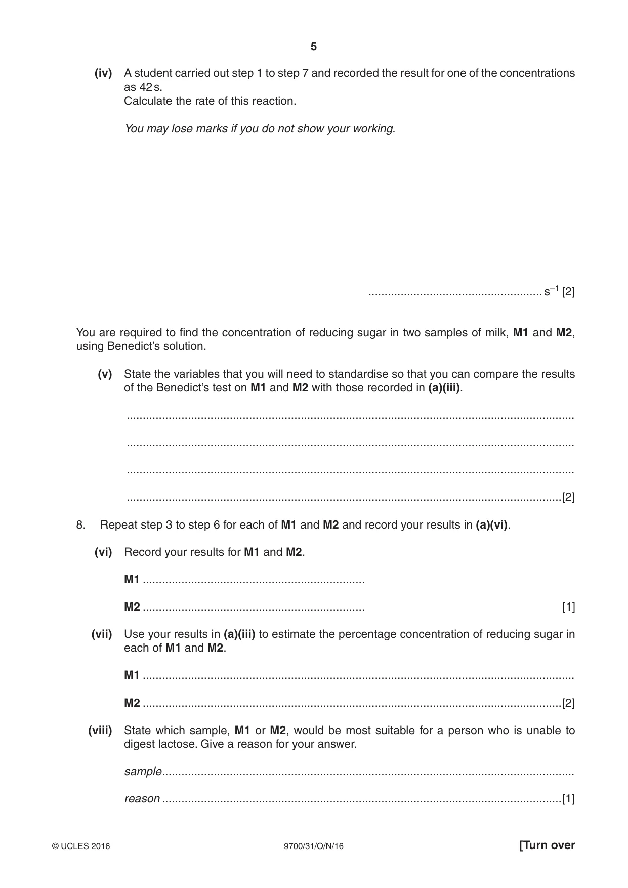 Cambridge A Level Biology 9700 2016 Oct/Nov Paper 3 · Variant 1 question paper, page 5 of 16