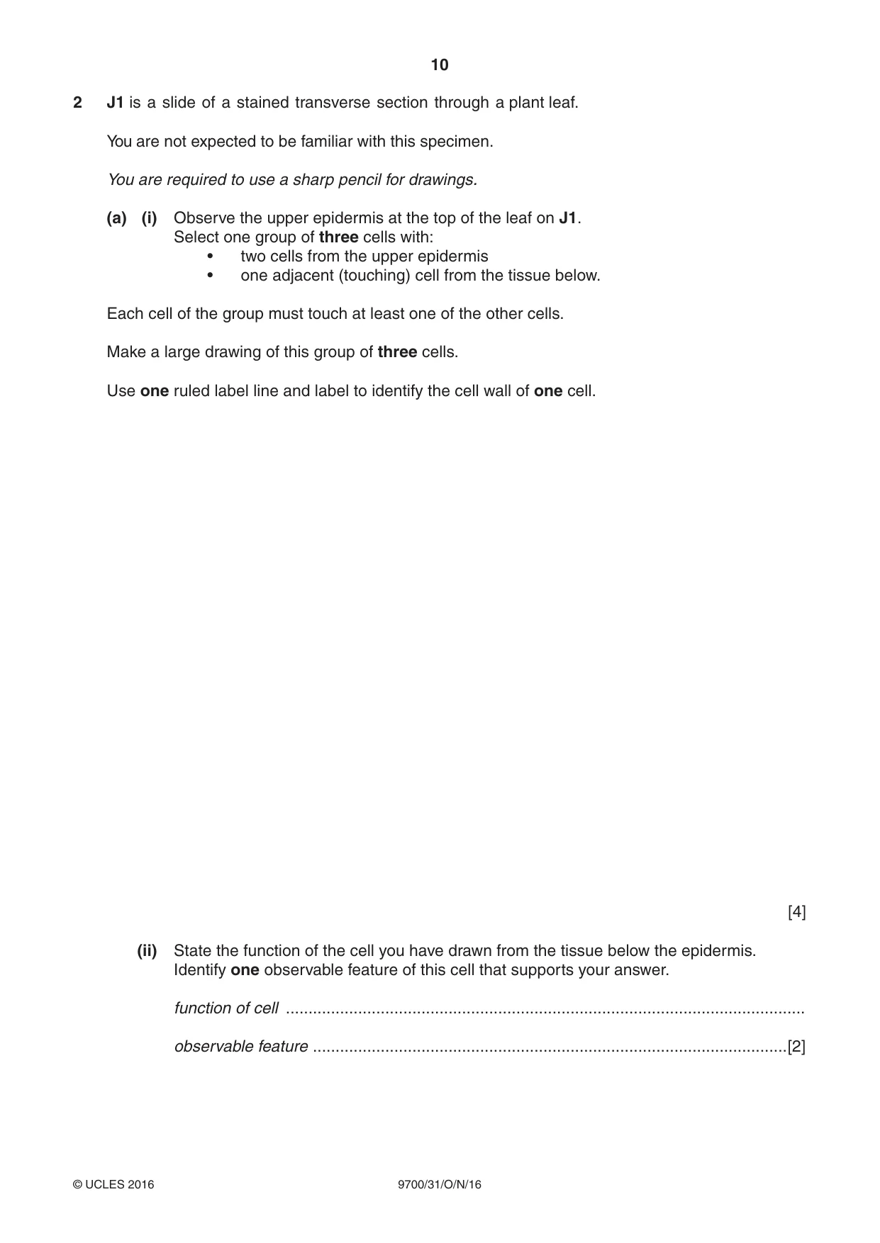 Cambridge A Level Biology 9700 2016 Oct/Nov Paper 3 · Variant 1 question paper, page 10 of 16