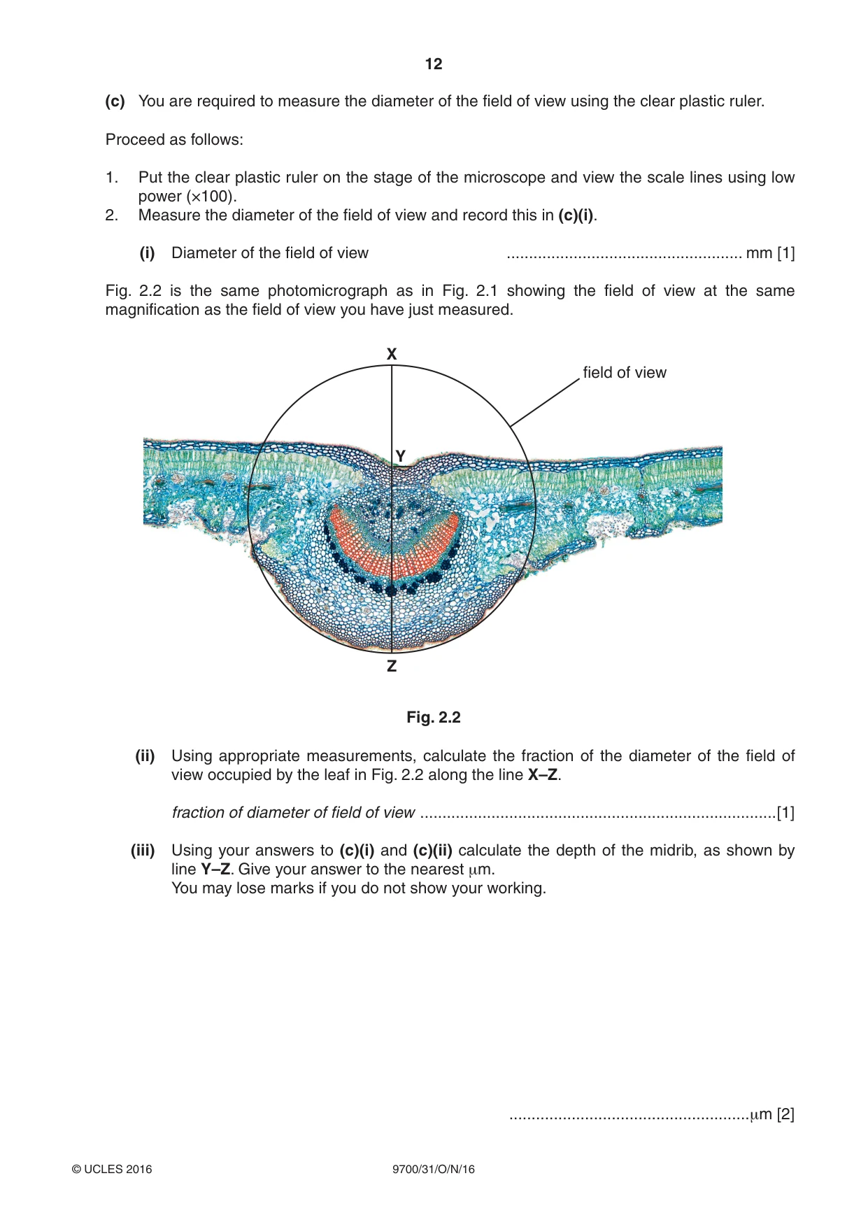 Cambridge A Level Biology 9700 2016 Oct/Nov Paper 3 · Variant 1 question paper, page 12 of 16