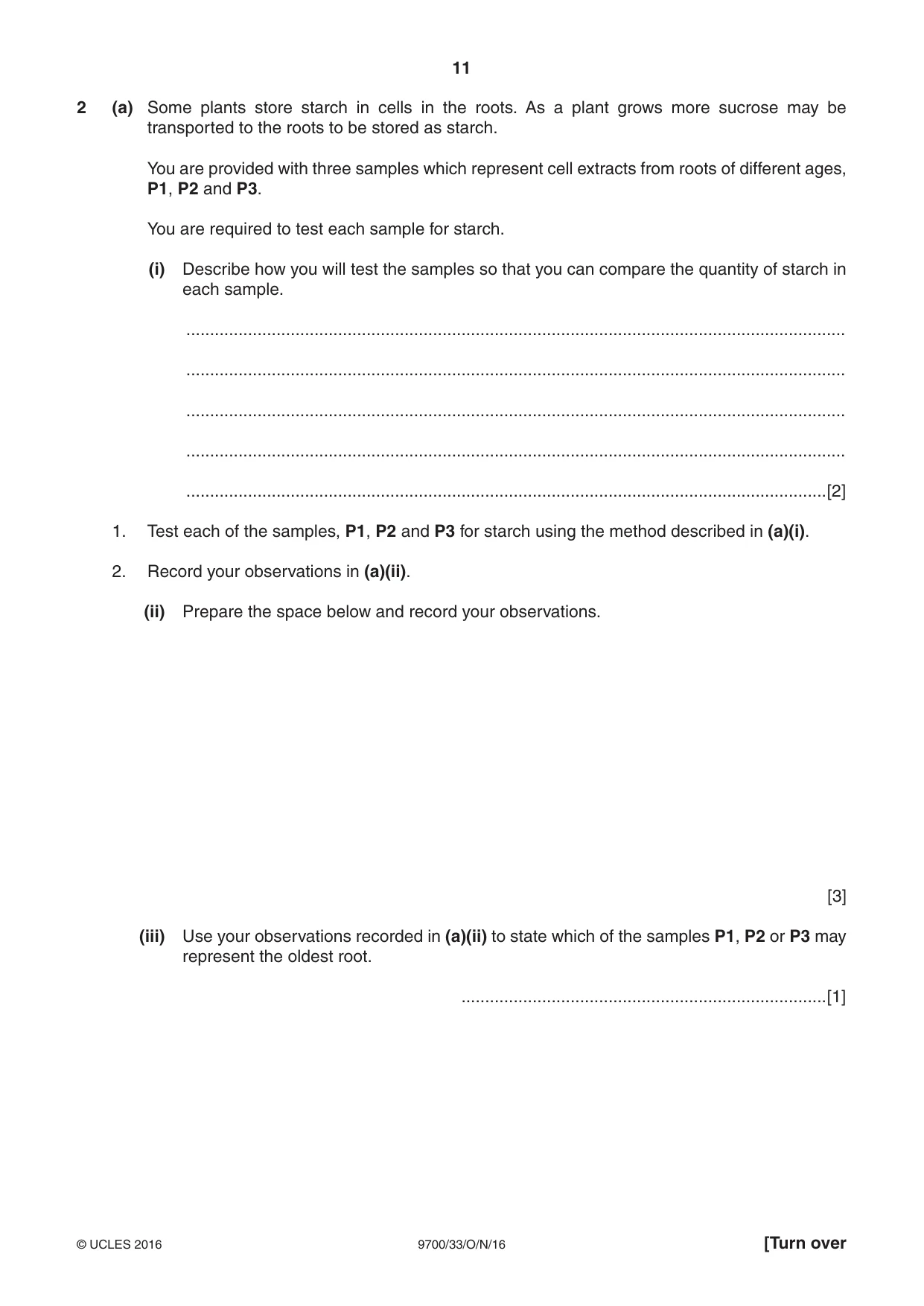 Cambridge A Level Biology 9700 2016 Oct/Nov Paper 3 · Variant 3 question paper, page 11 of 16