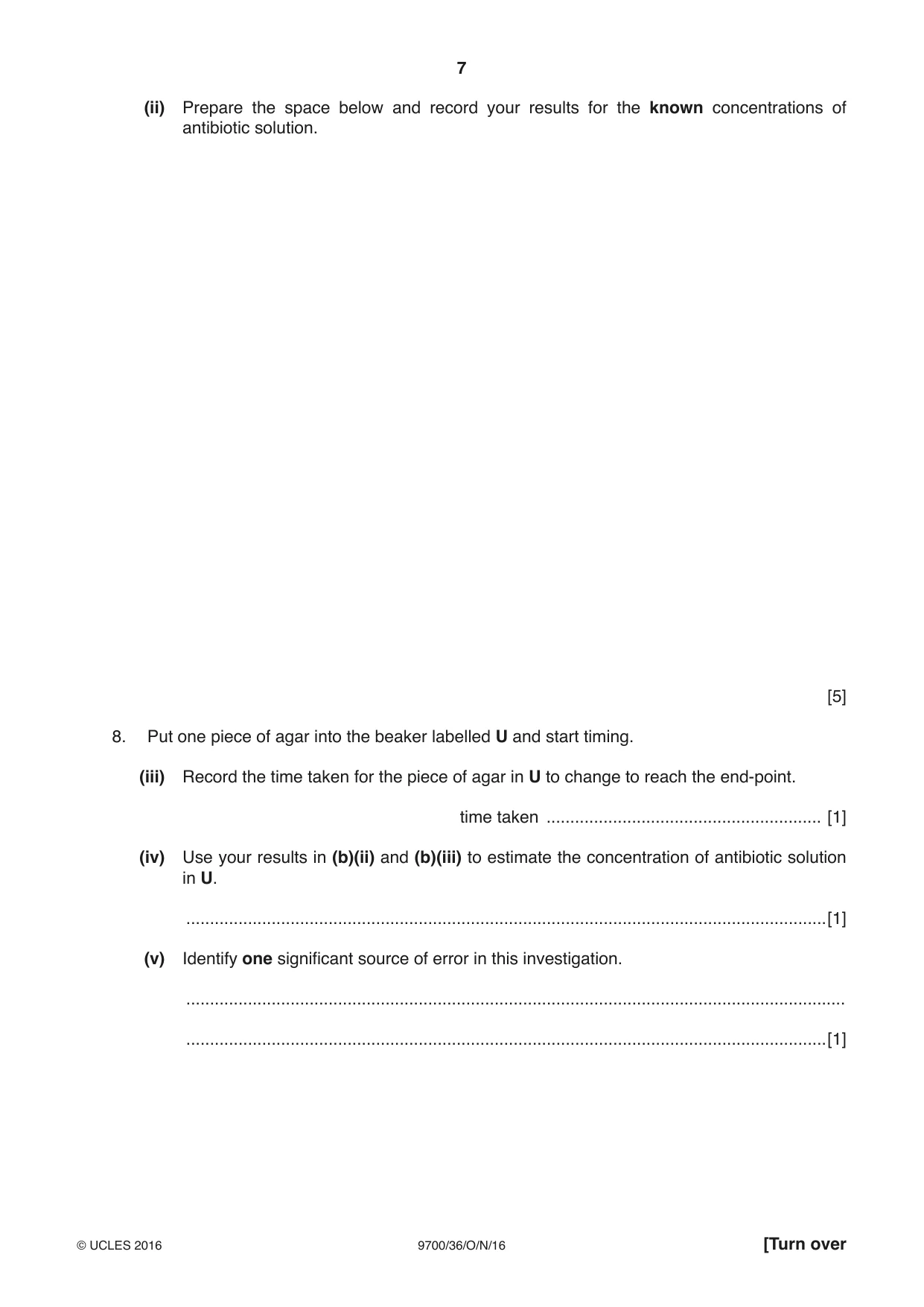 Cambridge A Level Biology 9700 2016 Oct/Nov Paper 3 · Variant 6 question paper, page 7 of 16