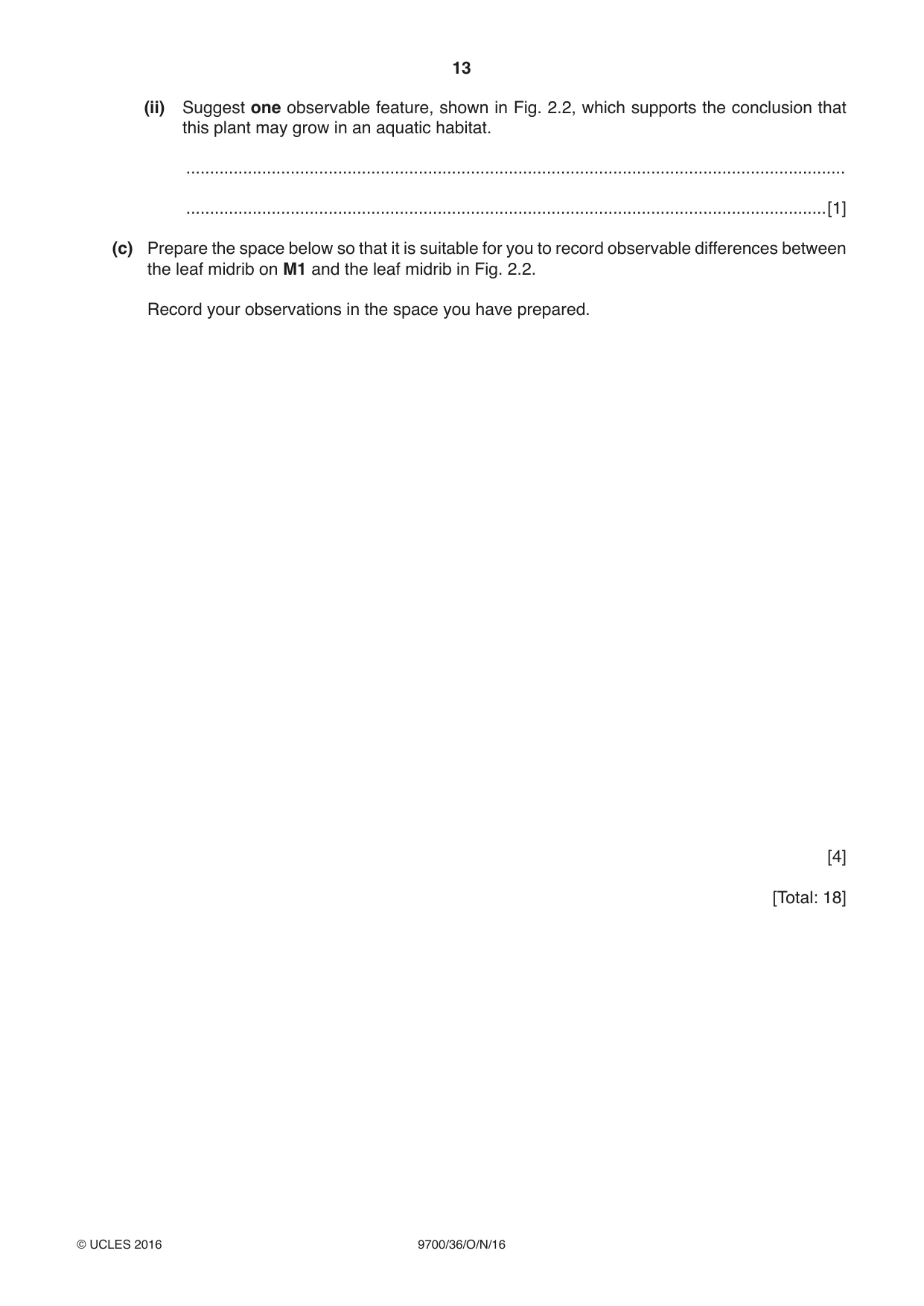 Cambridge A Level Biology 9700 2016 Oct/Nov Paper 3 · Variant 6 question paper, page 13 of 16