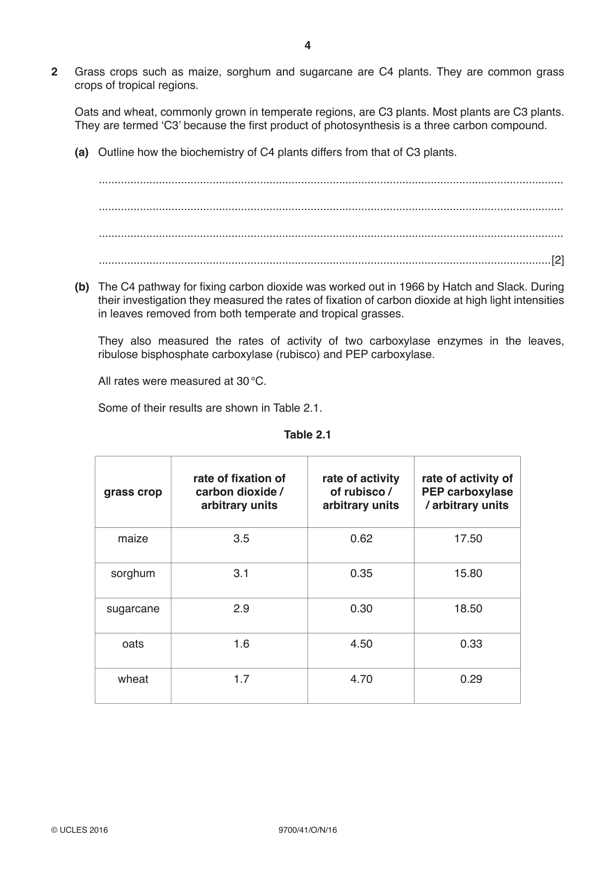 Cambridge A Level Biology 9700 2016 Oct/Nov Paper 4 · Variant 1 question paper, page 4 of 28