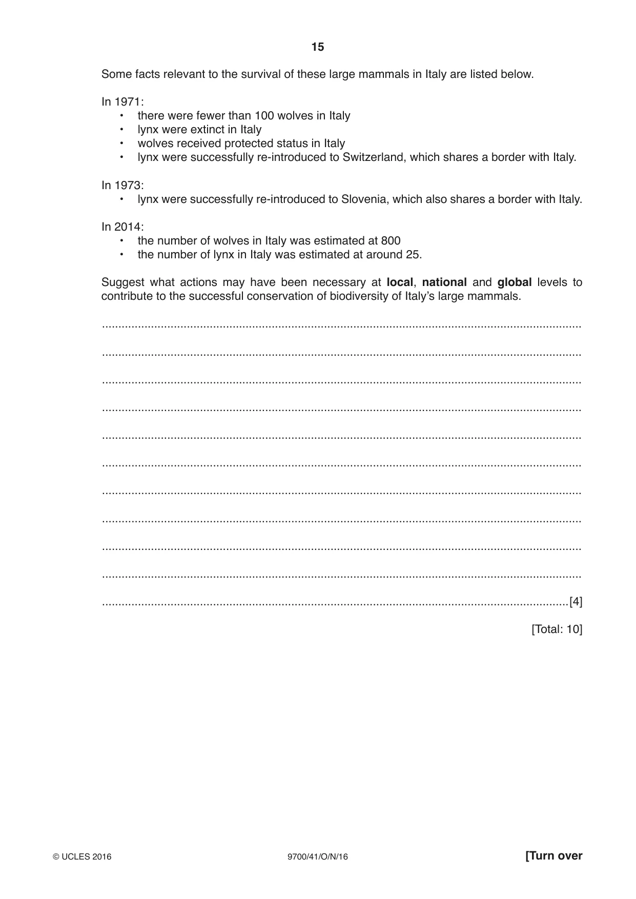 Cambridge A Level Biology 9700 2016 Oct/Nov Paper 4 · Variant 1 question paper, page 15 of 28