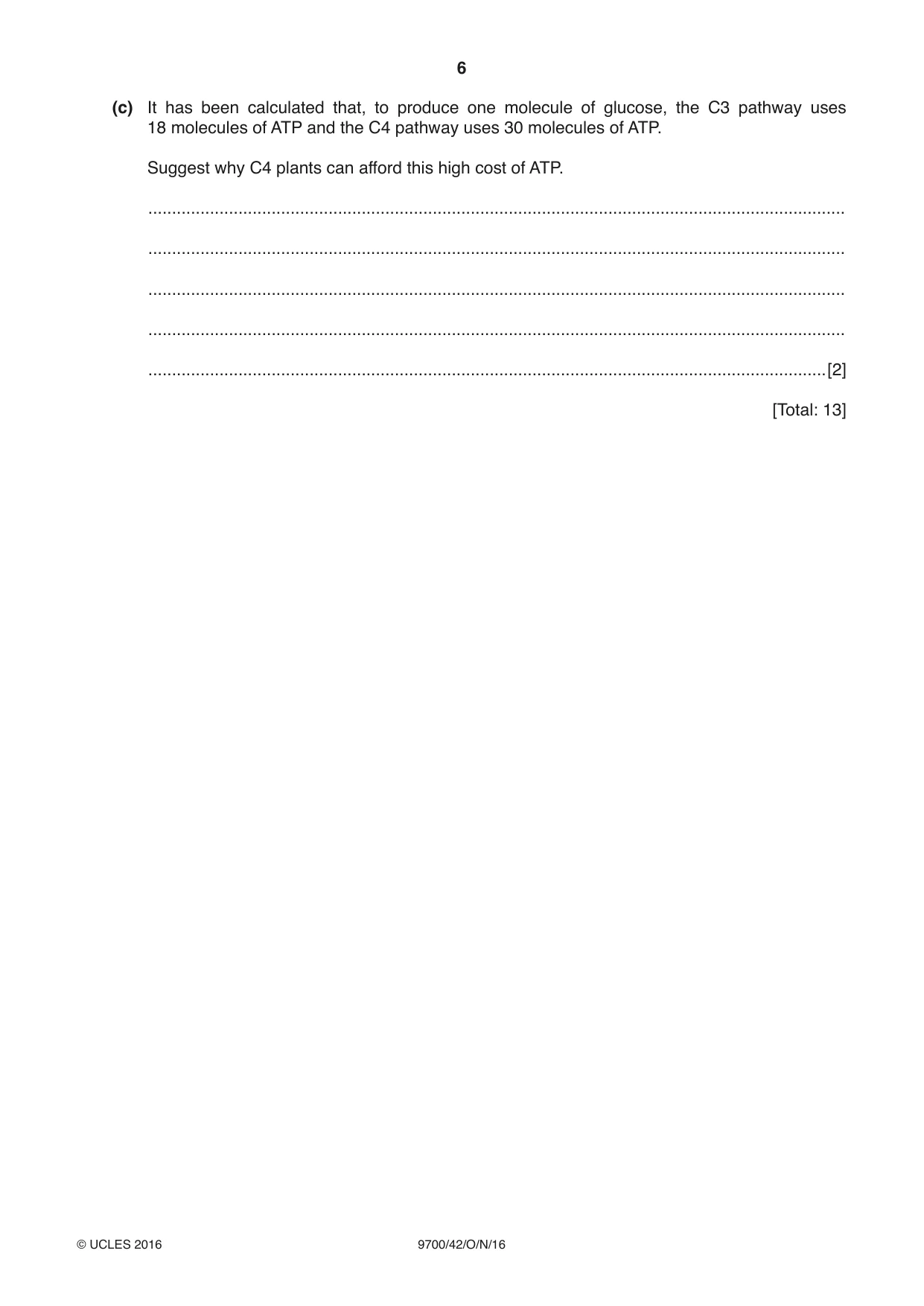 Cambridge A Level Biology 9700 2016 Oct/Nov Paper 4 · Variant 2 question paper, page 6 of 28