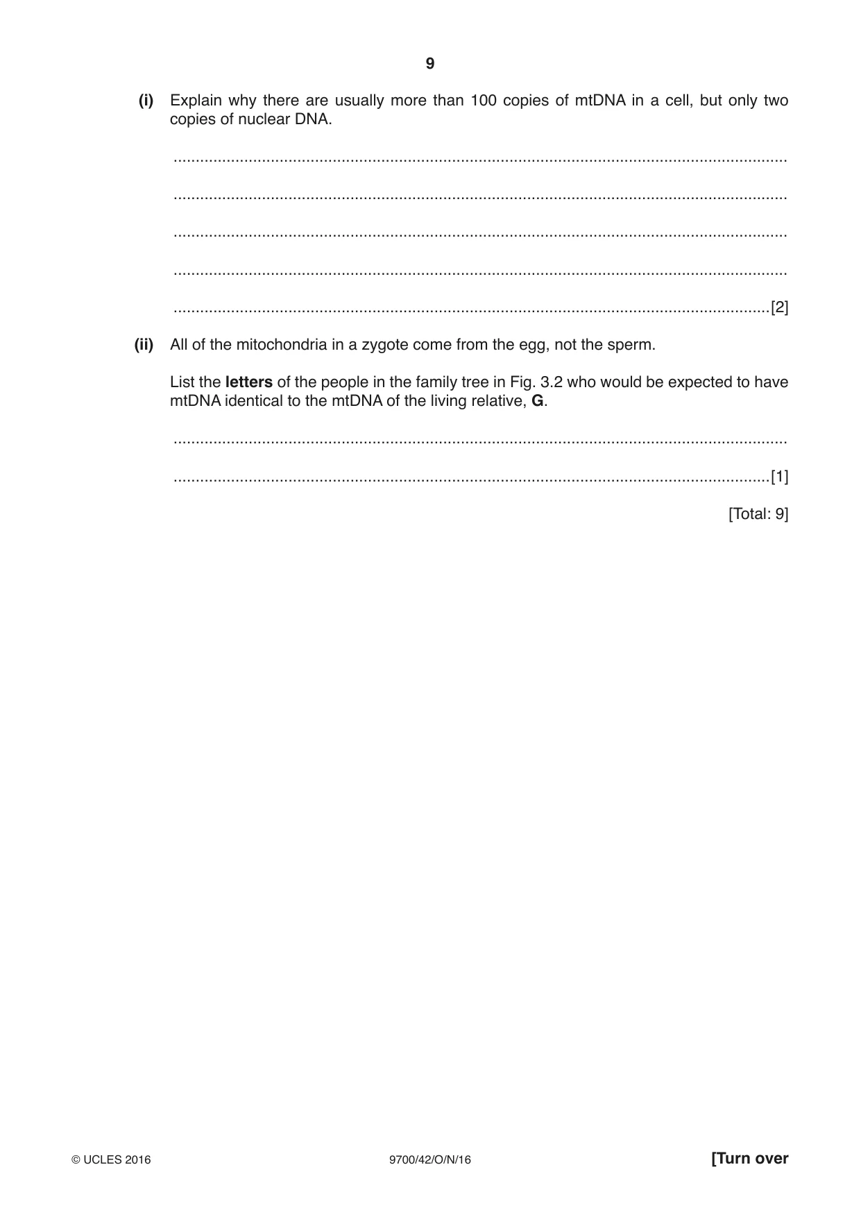 Cambridge A Level Biology 9700 2016 Oct/Nov Paper 4 · Variant 2 question paper, page 9 of 28