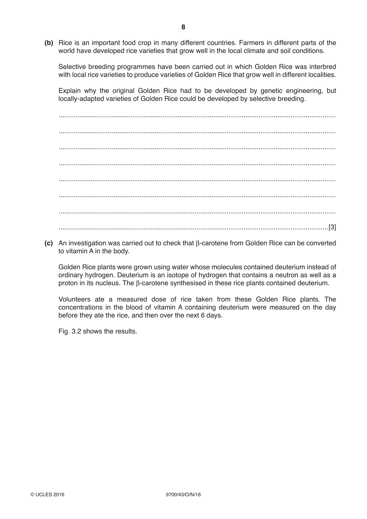 Cambridge A Level Biology 9700 2016 Oct/Nov Paper 4 · Variant 3 question paper, page 8 of 24