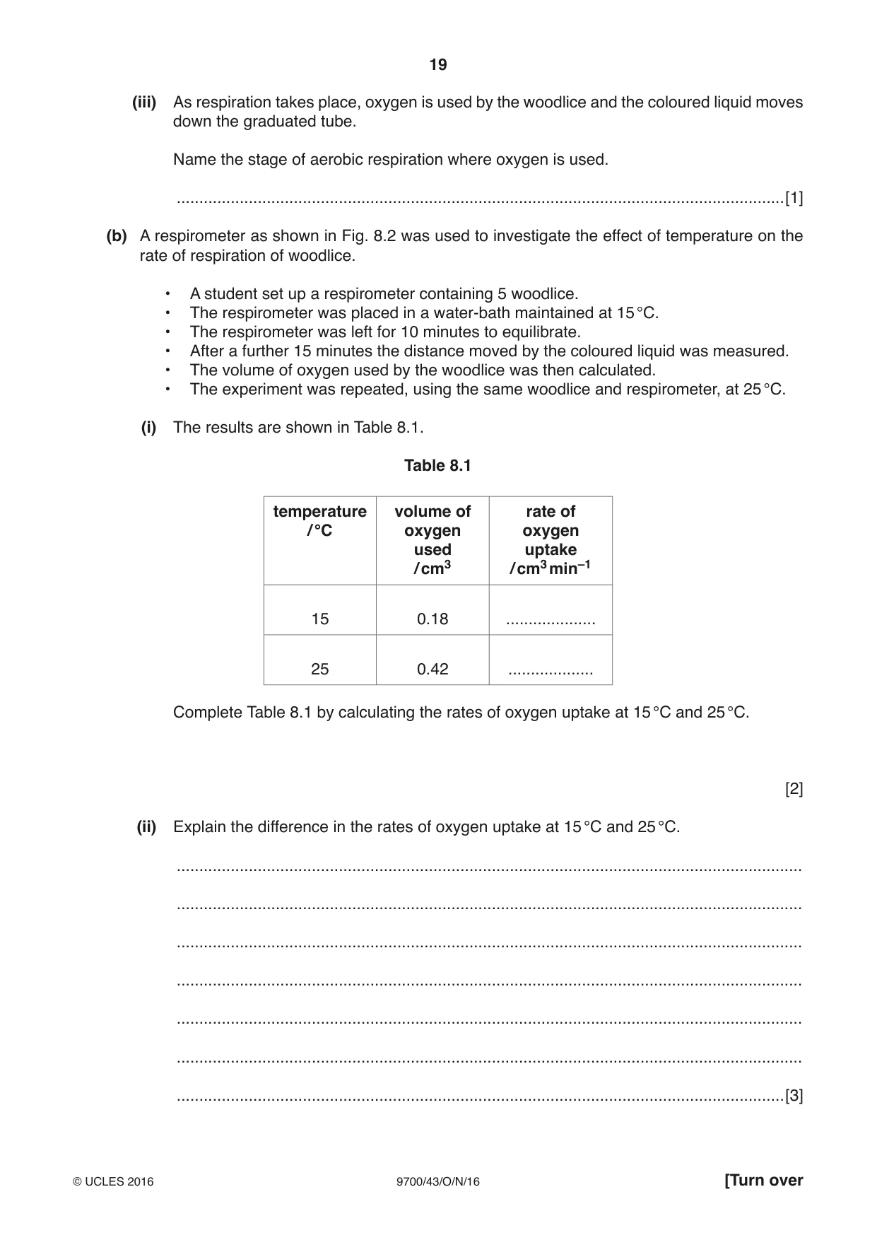 Cambridge A Level Biology 9700 2016 Oct/Nov Paper 4 · Variant 3 question paper, page 19 of 24
