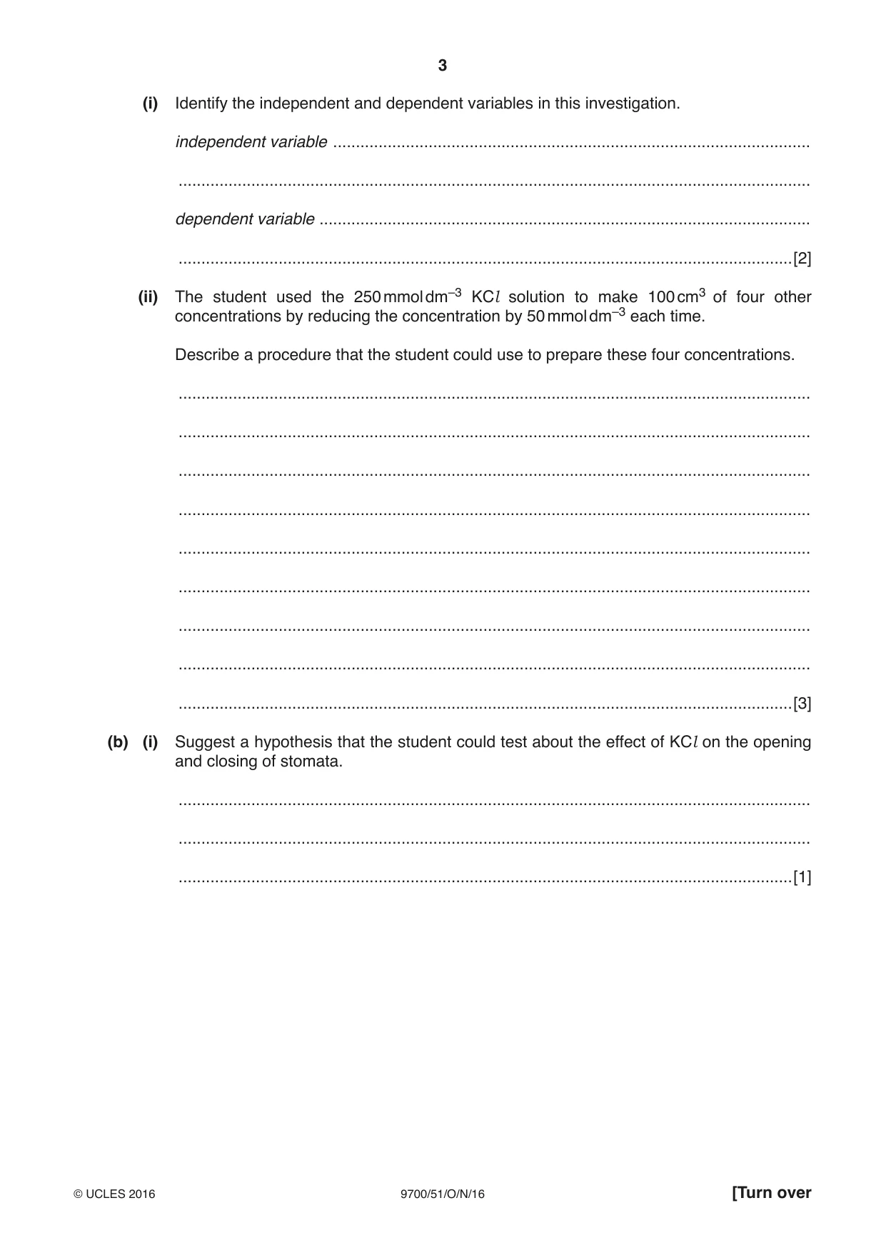 Cambridge A Level Biology 9700 2016 Oct/Nov Paper 5 · Variant 1 question paper, page 3 of 12