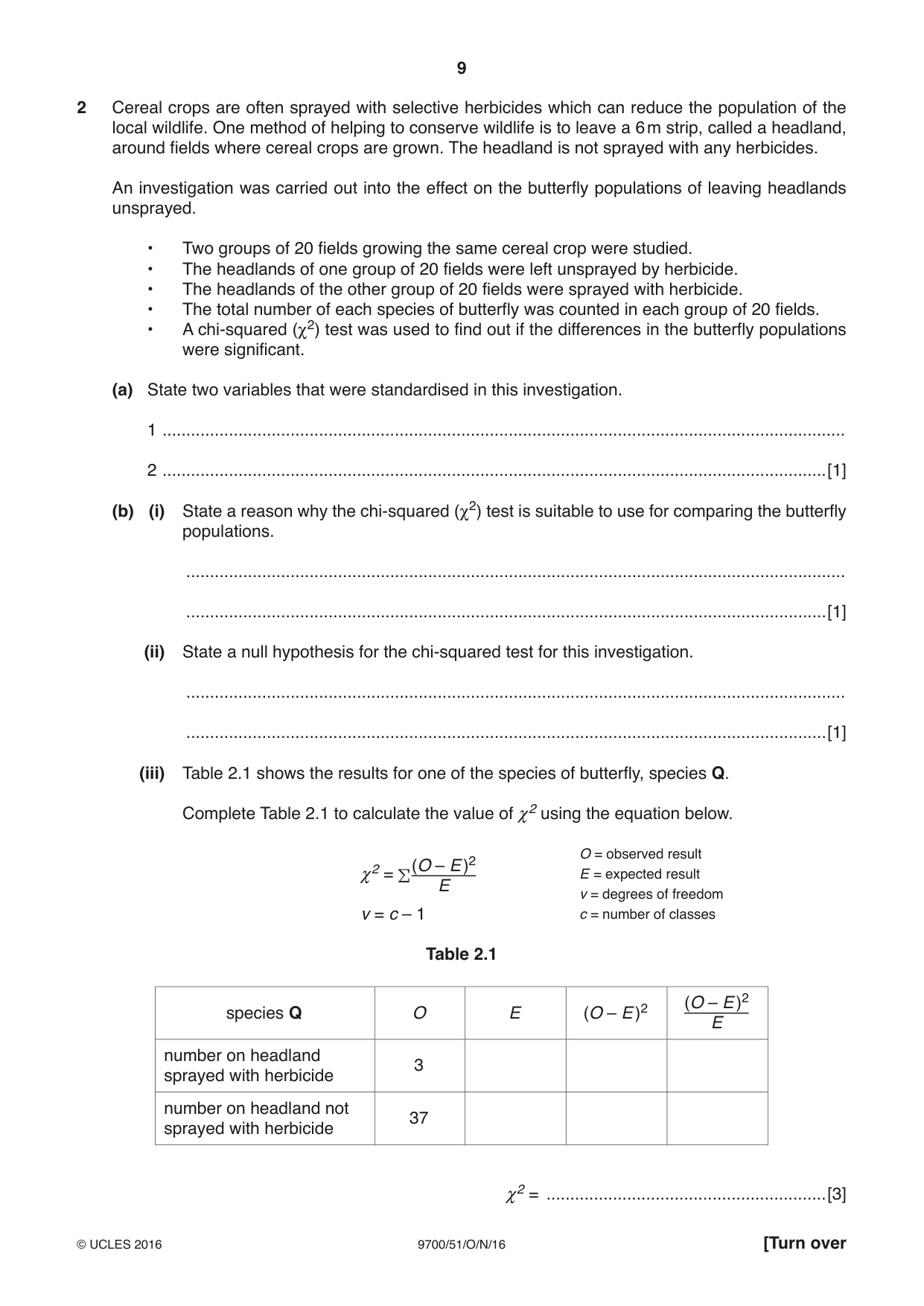Cambridge A Level Biology 9700 2016 Oct/Nov Paper 5 · Variant 1 question paper, page 9 of 12