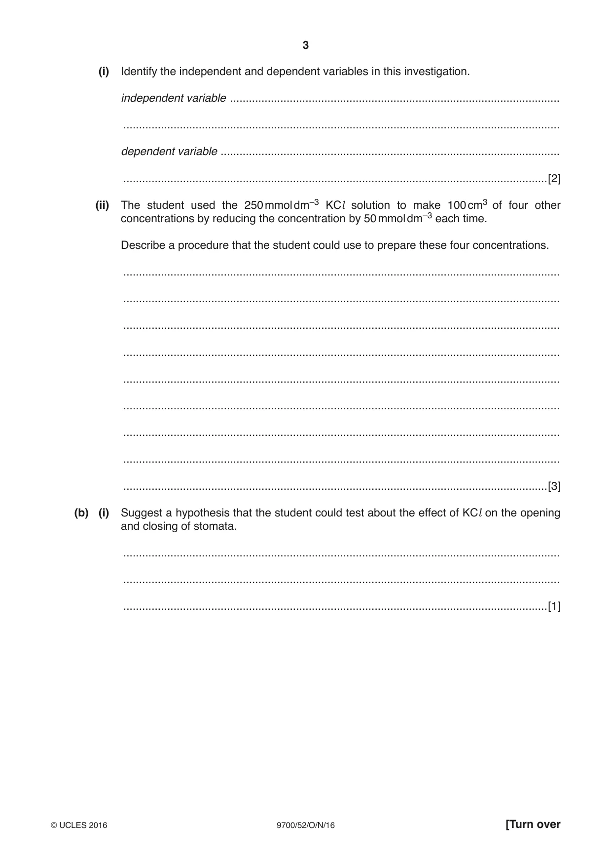 Cambridge A Level Biology 9700 2016 Oct/Nov Paper 5 · Variant 2 question paper, page 3 of 12