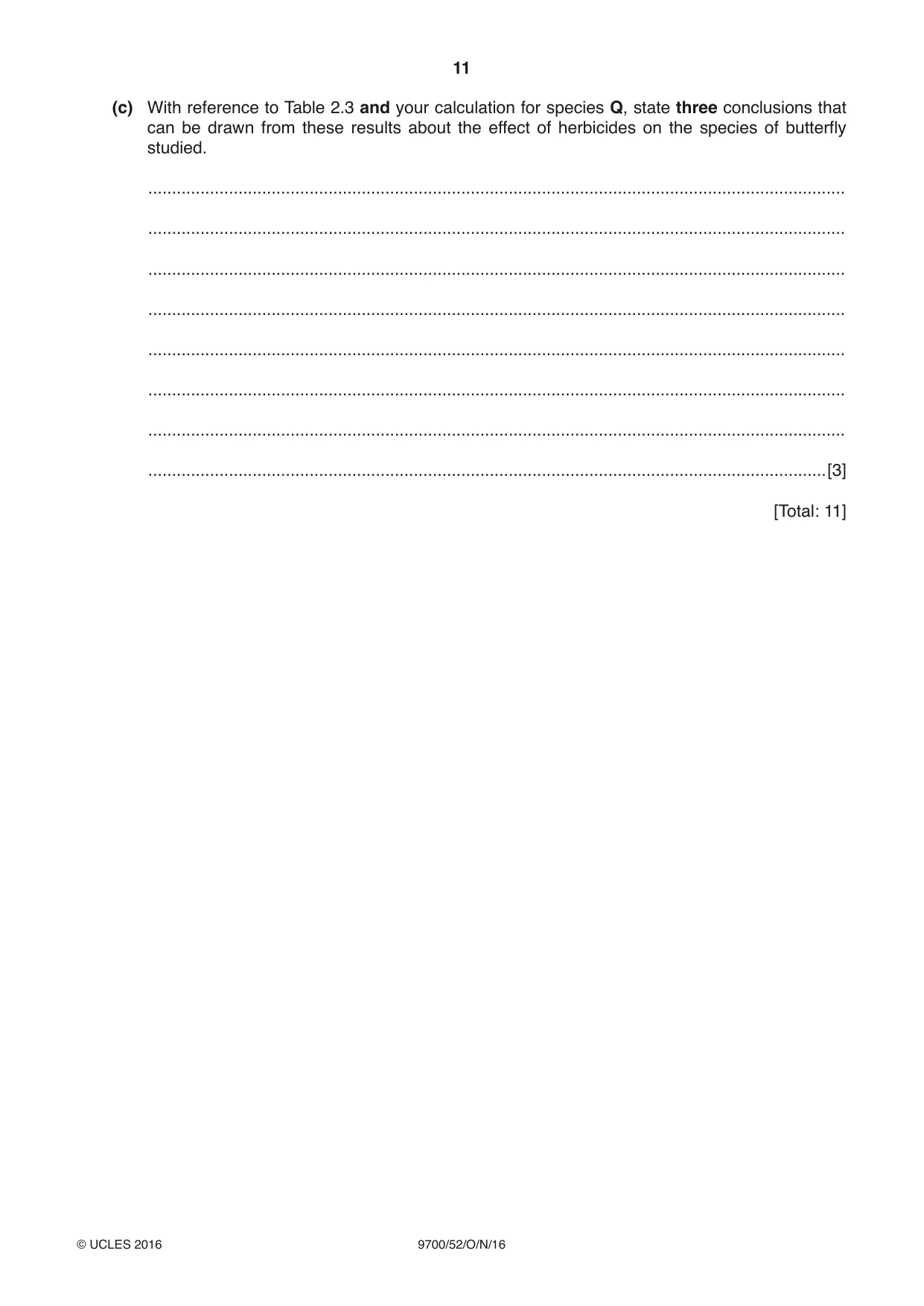 Cambridge A Level Biology 9700 2016 Oct/Nov Paper 5 · Variant 2 question paper, page 11 of 12