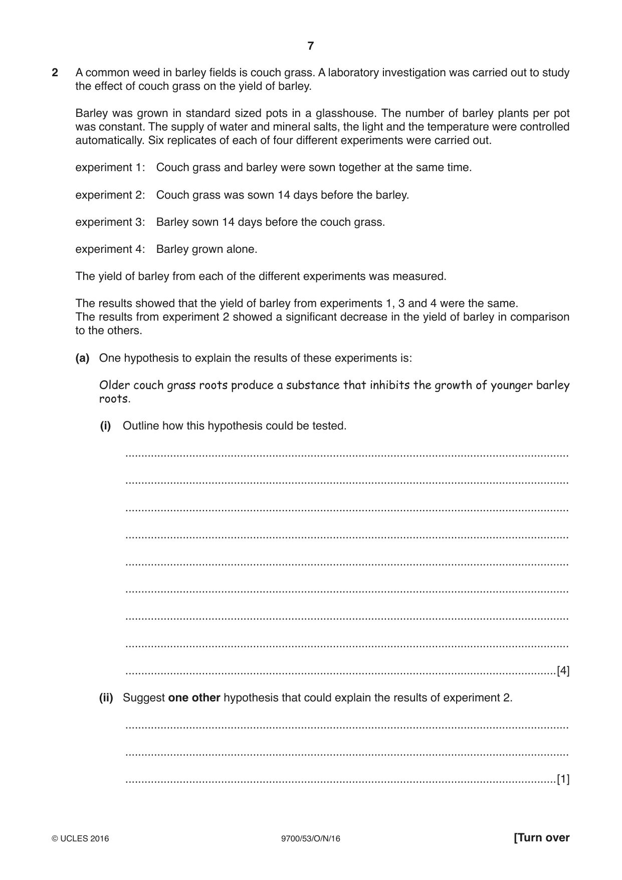 Cambridge A Level Biology 9700 2016 Oct/Nov Paper 5 · Variant 3 question paper, page 7 of 12