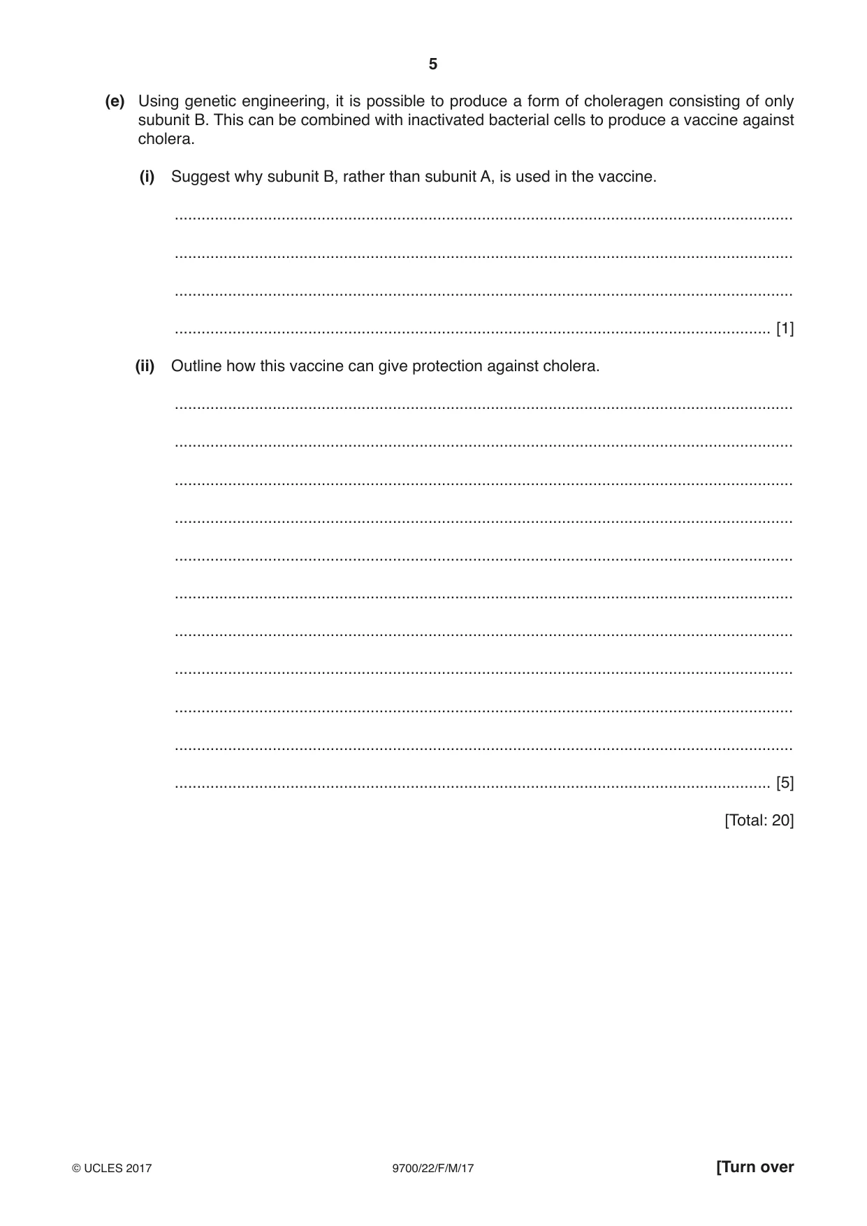 Cambridge A Level Biology 9700 2017 Feb/March Paper 2 · Variant 2 question paper, page 5 of 16