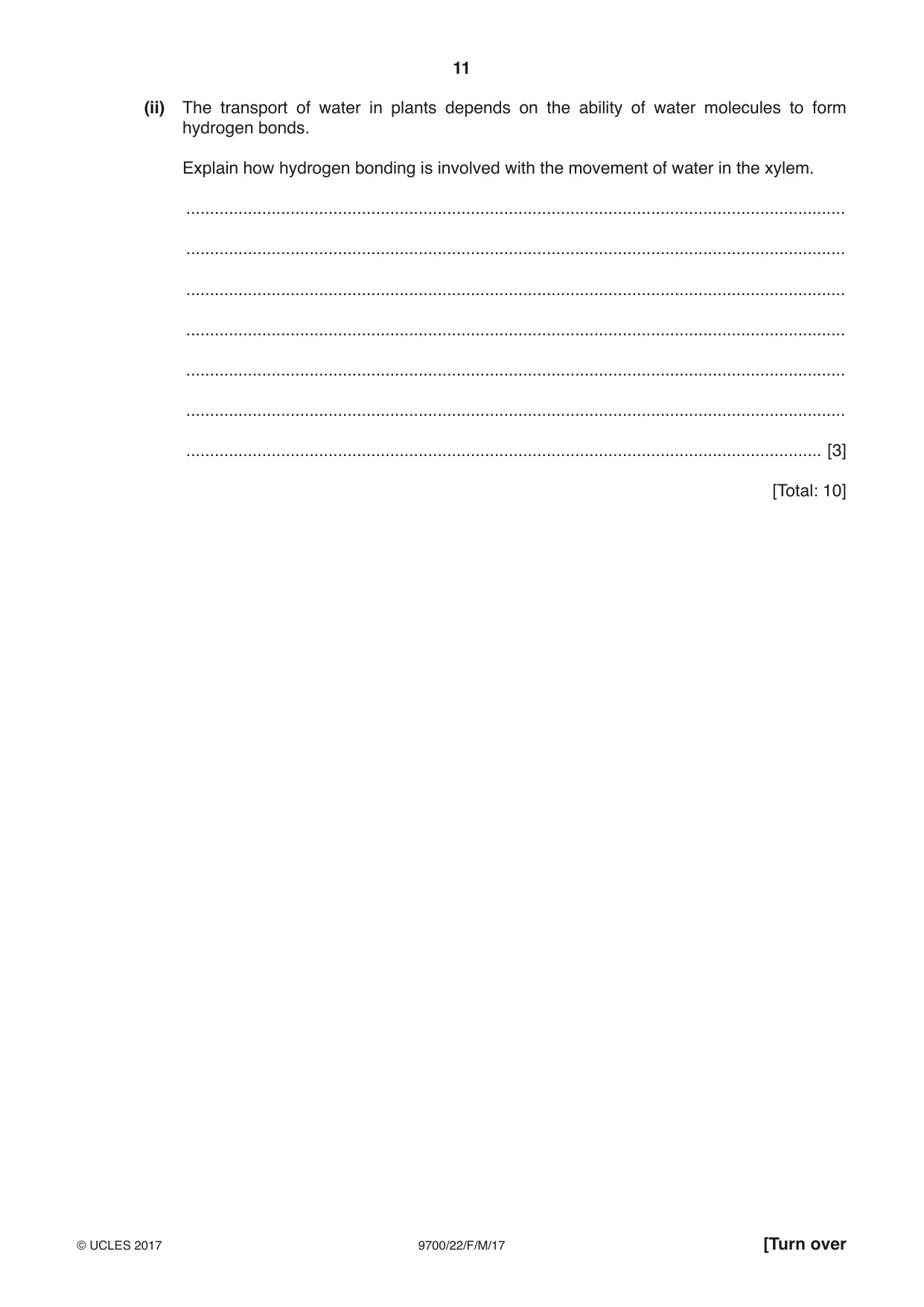Cambridge A Level Biology 9700 2017 Feb/March Paper 2 · Variant 2 question paper, page 11 of 16