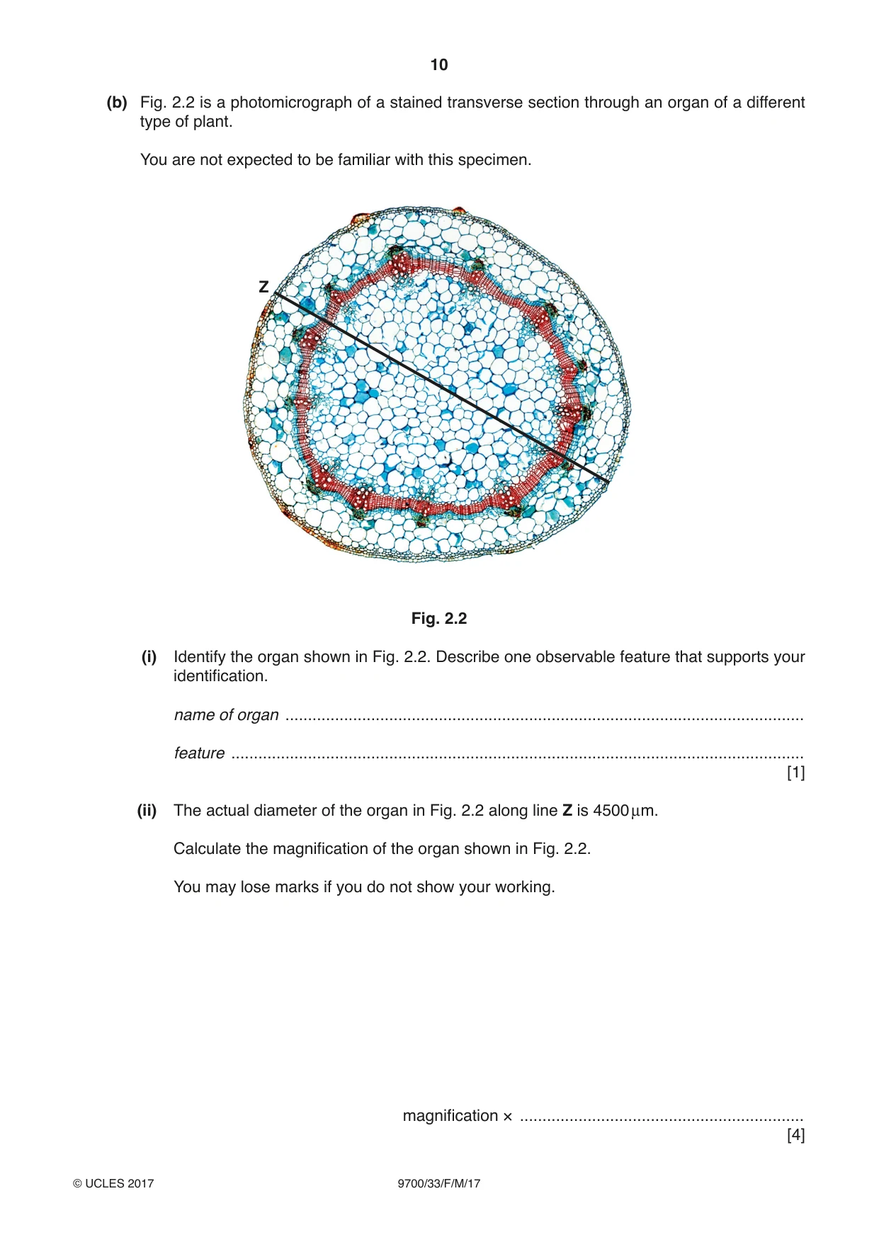 Cambridge A Level Biology 9700 2017 Feb/March Paper 3 · Variant 3 question paper, page 10 of 12