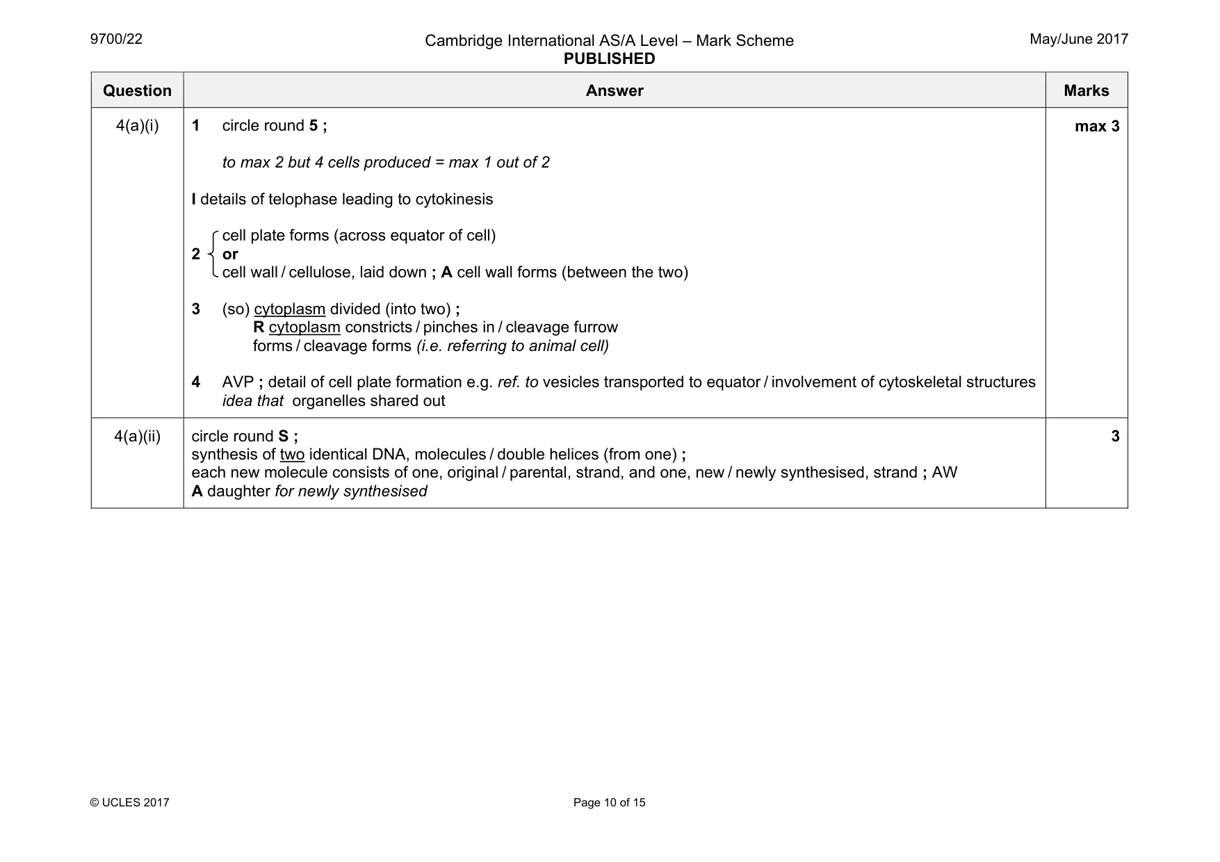 Mark scheme, page 10 of 15