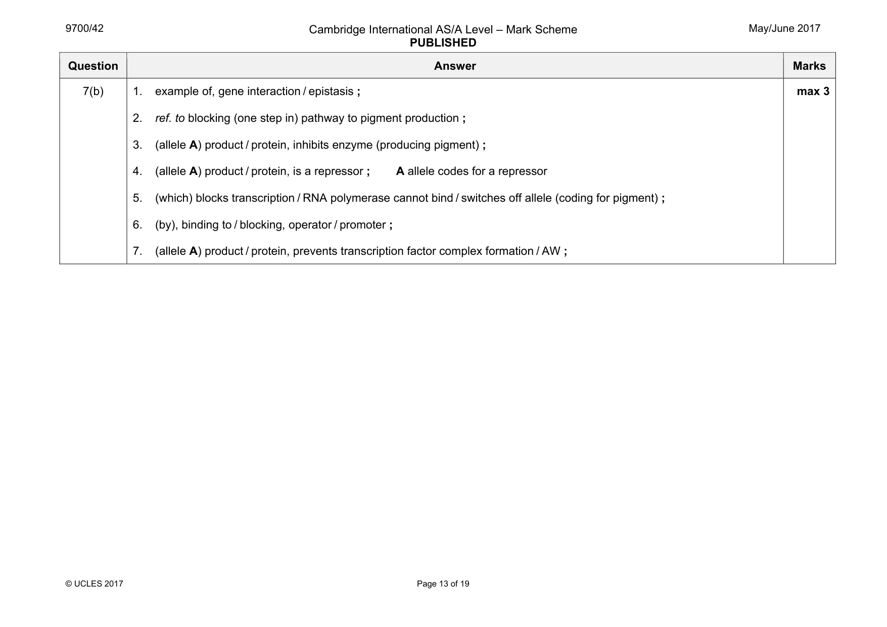 Mark scheme, page 13 of 19
