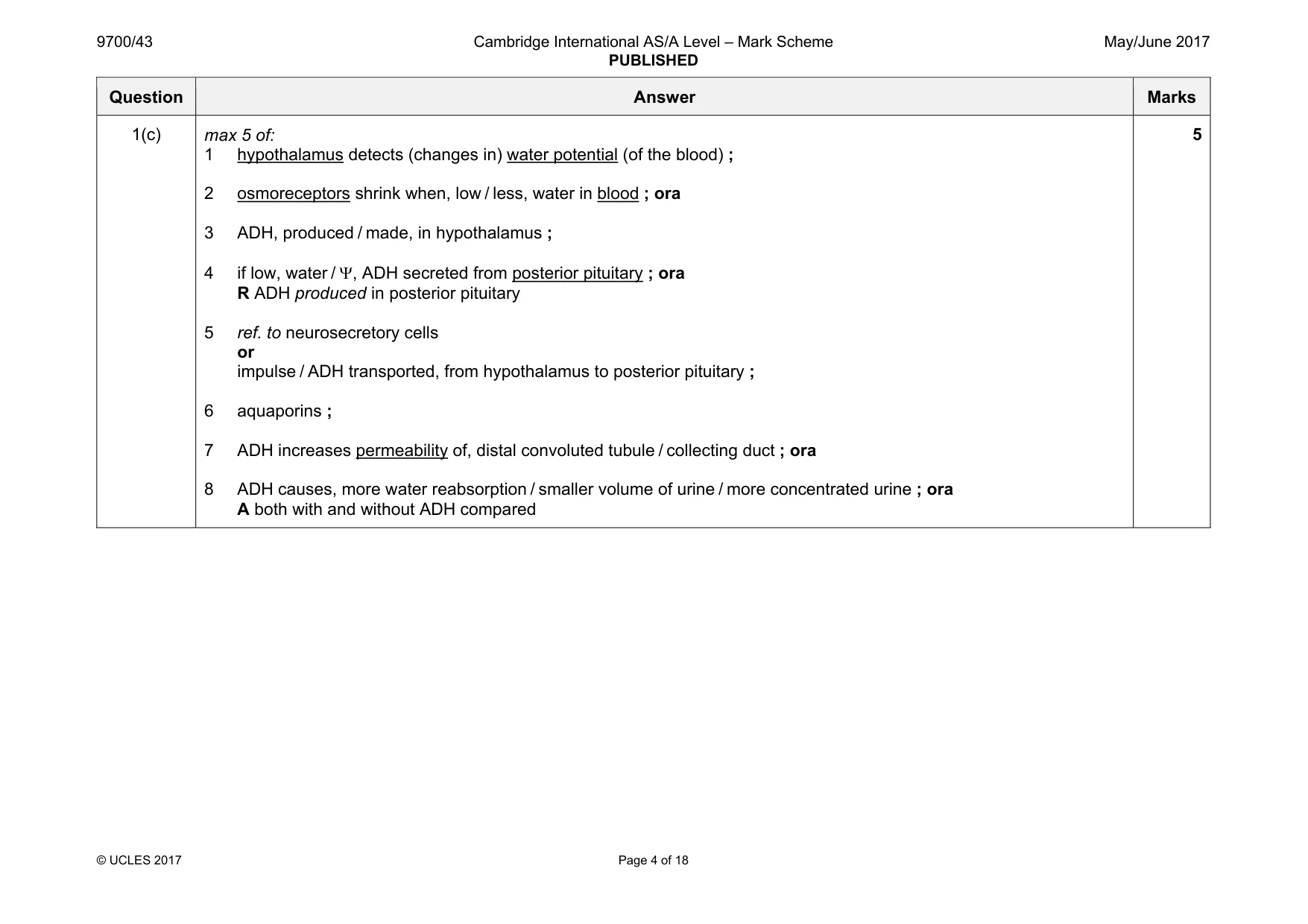 Mark scheme, page 4 of 18