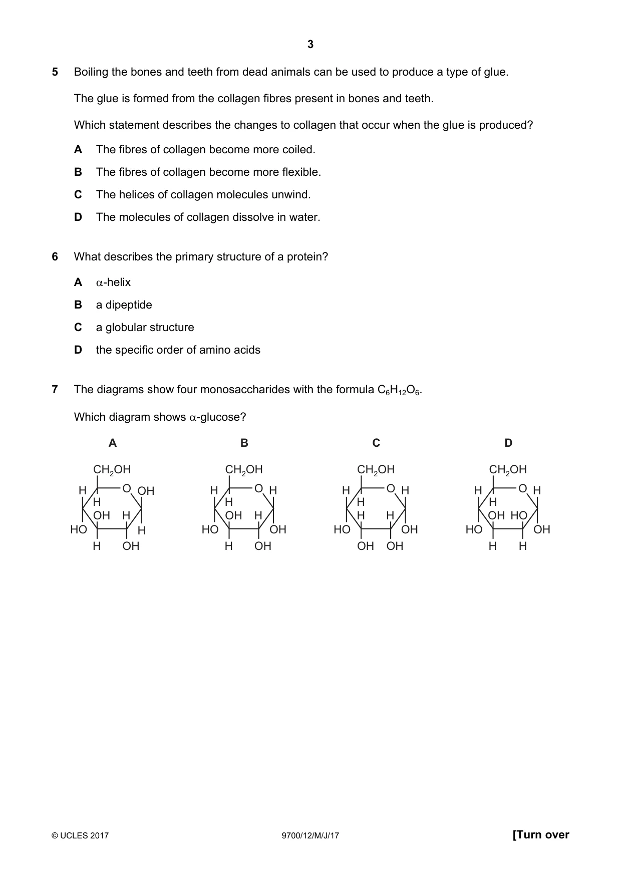 Cambridge A Level Biology 9700 2017 May/June Paper 1 · Variant 2 question paper, page 3 of 20
