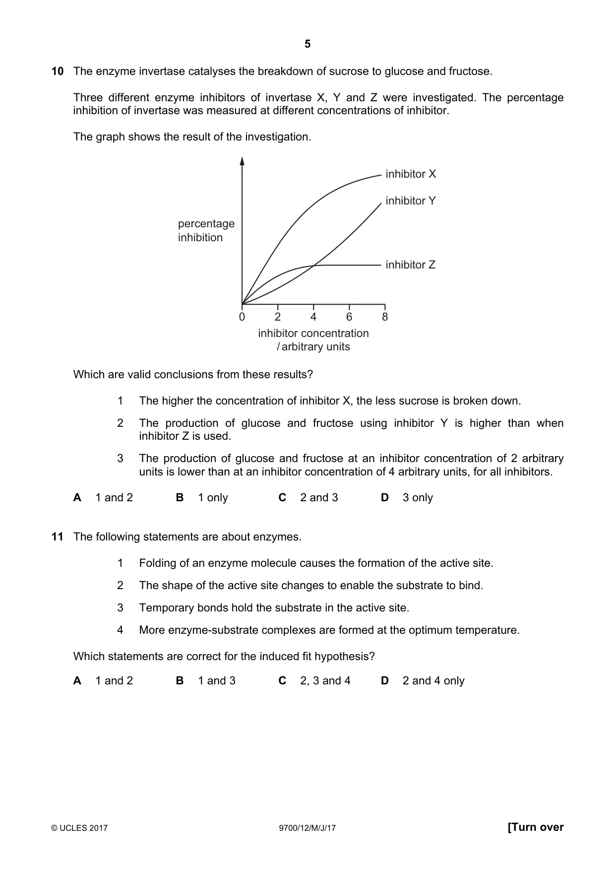 Cambridge A Level Biology 9700 2017 May/June Paper 1 · Variant 2 question paper, page 5 of 20