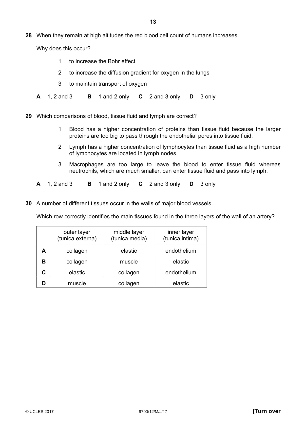 Cambridge A Level Biology 9700 2017 May/June Paper 1 · Variant 2 question paper, page 13 of 20