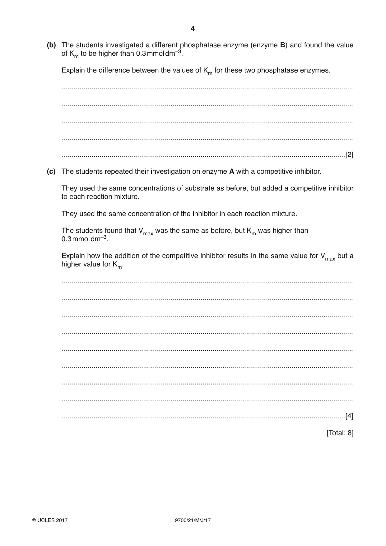 Cambridge A Level Biology 9700 2017 May/June Paper 2 · Variant 1 question paper, page 4 of 16