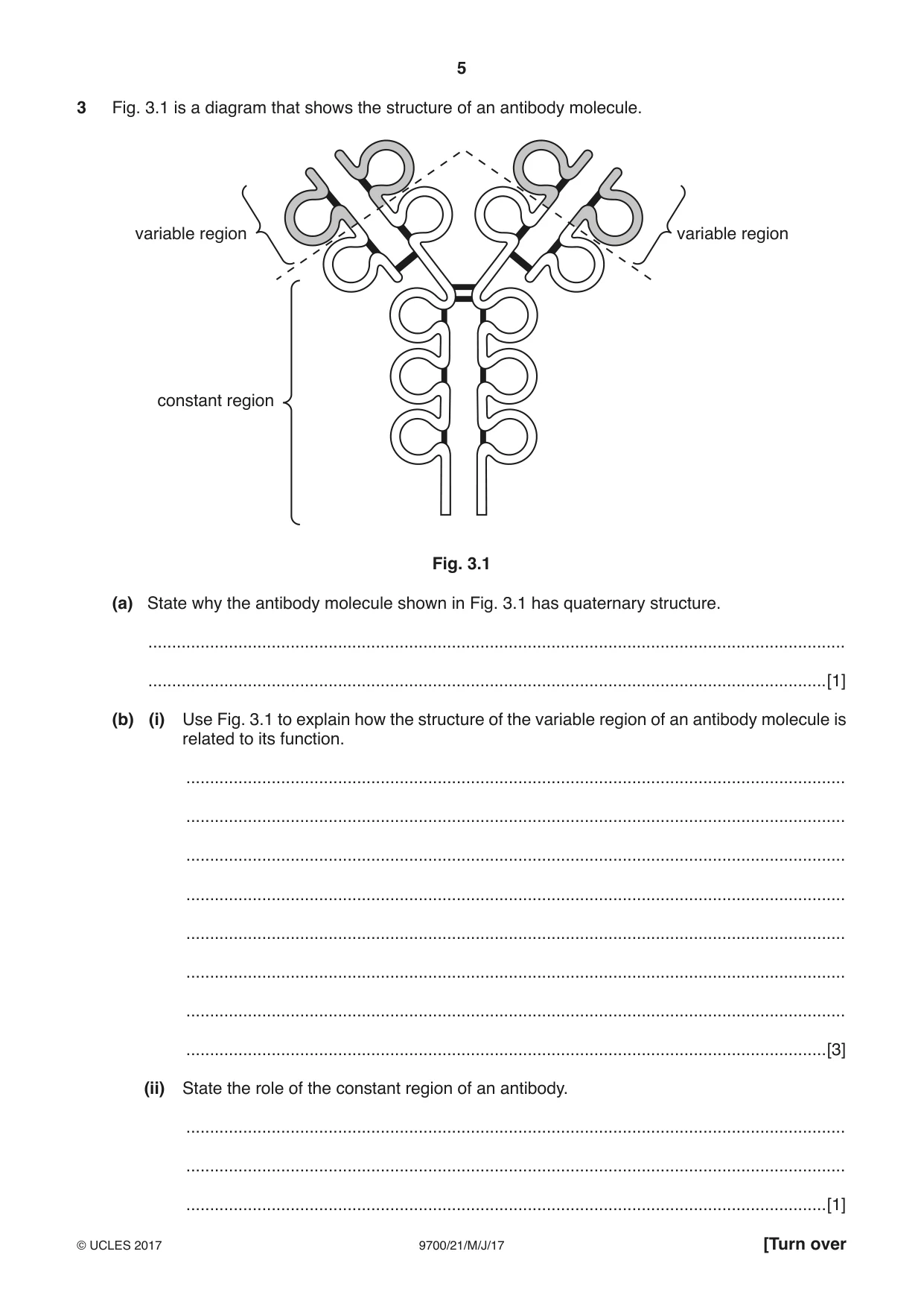 Cambridge A Level Biology 9700 2017 May/June Paper 2 · Variant 1 question paper, page 5 of 16