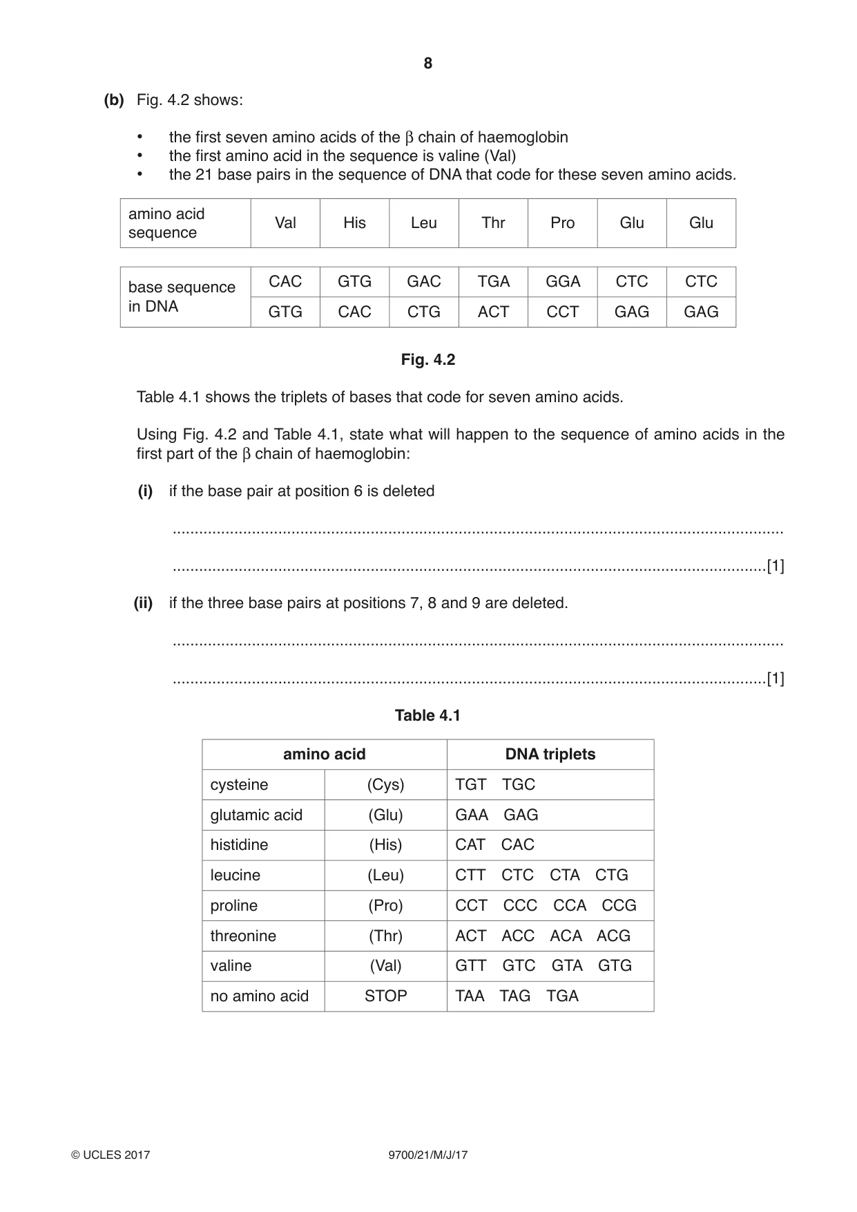 Cambridge A Level Biology 9700 2017 May/June Paper 2 · Variant 1 question paper, page 8 of 16