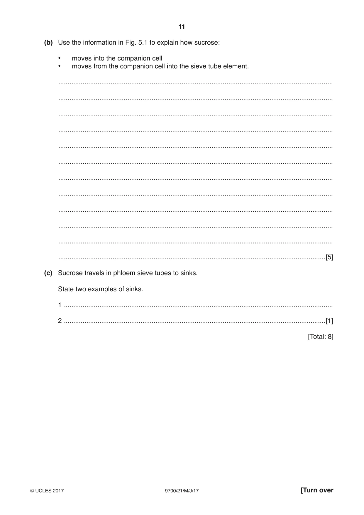 Cambridge A Level Biology 9700 2017 May/June Paper 2 · Variant 1 question paper, page 11 of 16