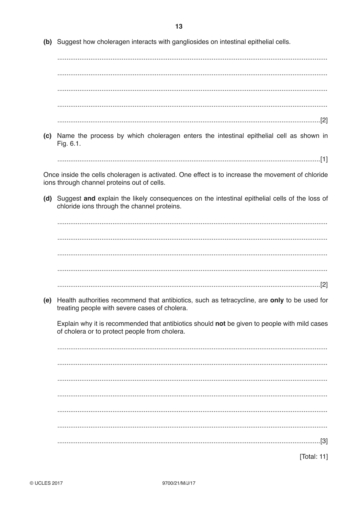 Cambridge A Level Biology 9700 2017 May/June Paper 2 · Variant 1 question paper, page 13 of 16
