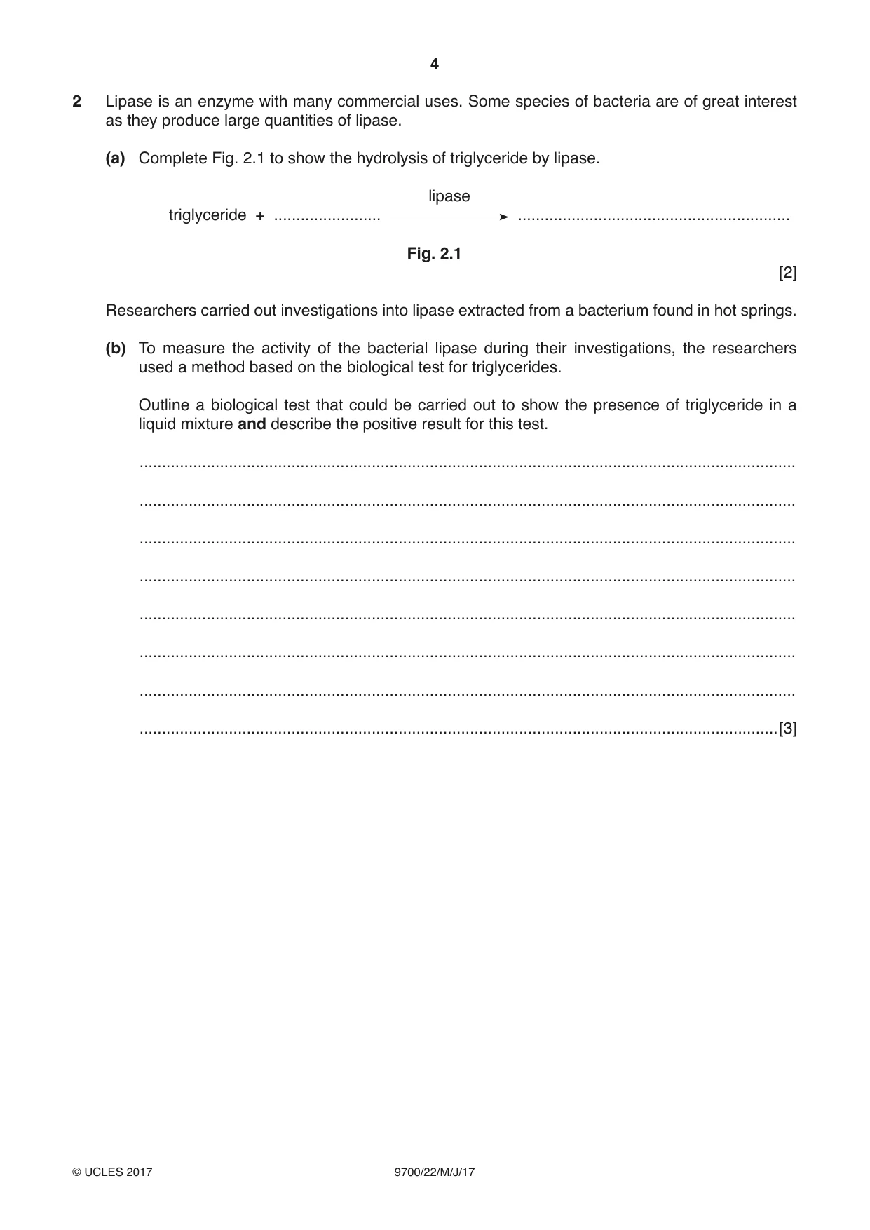 Cambridge A Level Biology 9700 2017 May/June Paper 2 · Variant 2 question paper, page 4 of 16