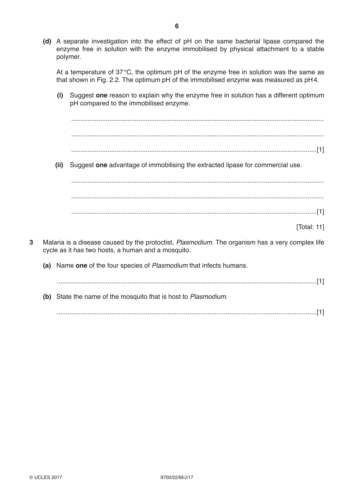 Cambridge A Level Biology 9700 2017 May/June Paper 2 · Variant 2 question paper, page 6 of 16