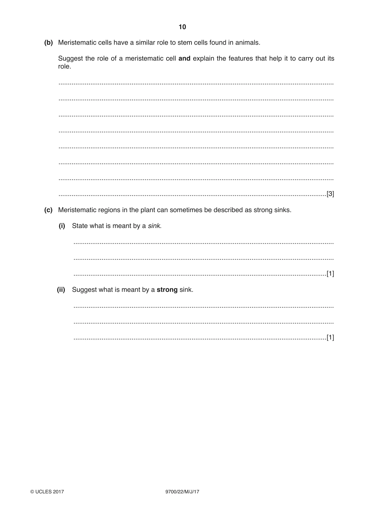 Cambridge A Level Biology 9700 2017 May/June Paper 2 · Variant 2 question paper, page 10 of 16