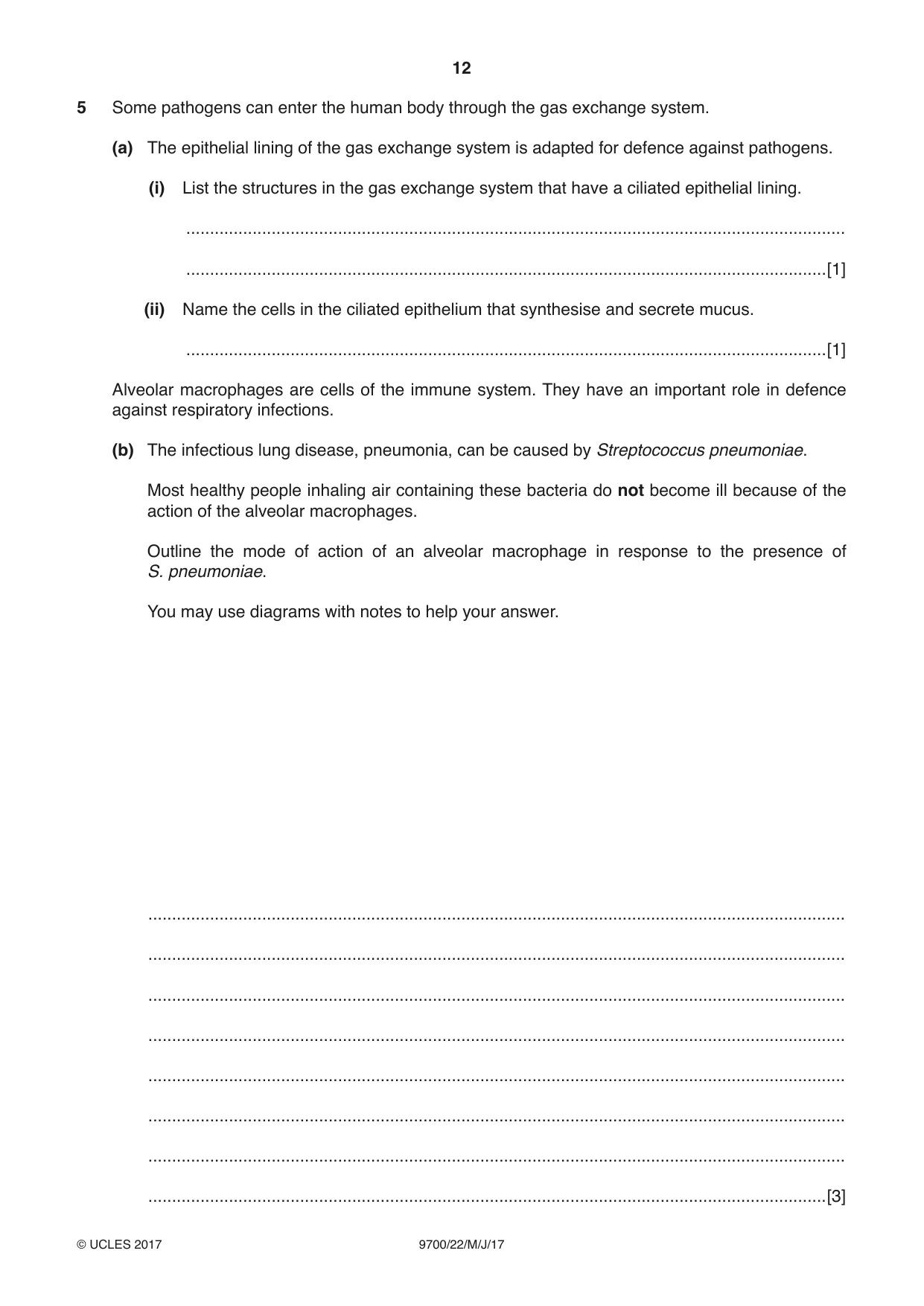 Cambridge A Level Biology 9700 2017 May/June Paper 2 · Variant 2 question paper, page 12 of 16