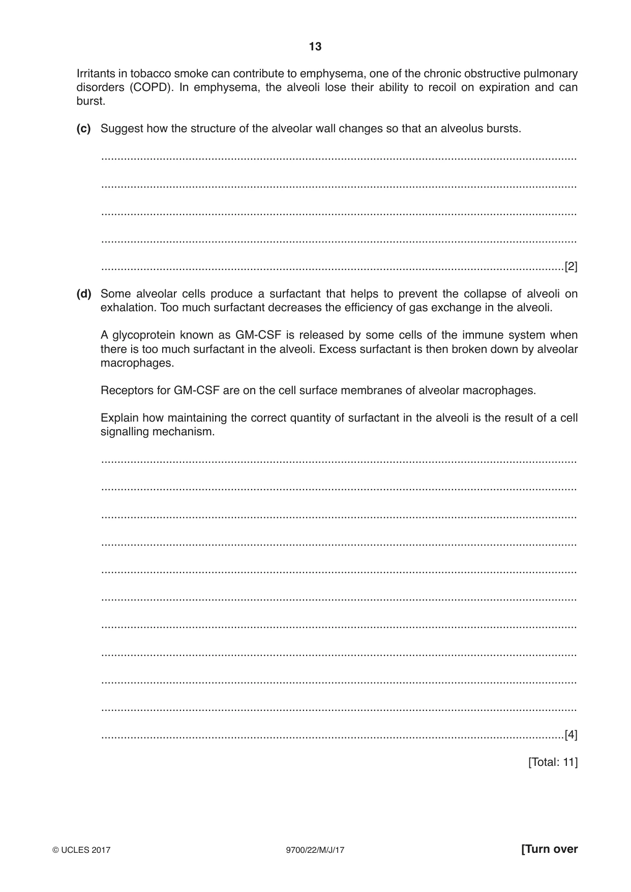 Cambridge A Level Biology 9700 2017 May/June Paper 2 · Variant 2 question paper, page 13 of 16