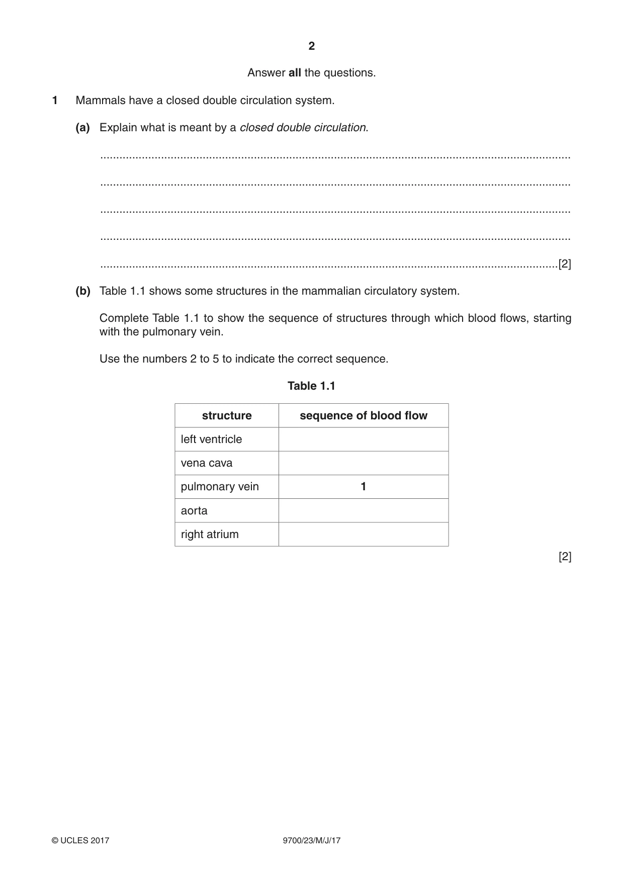 Cambridge A Level Biology 9700 2017 May/June Paper 2 · Variant 3 question paper, page 2 of 12