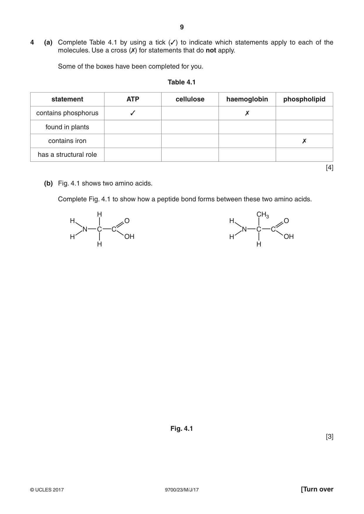 Cambridge A Level Biology 9700 2017 May/June Paper 2 · Variant 3 question paper, page 9 of 12