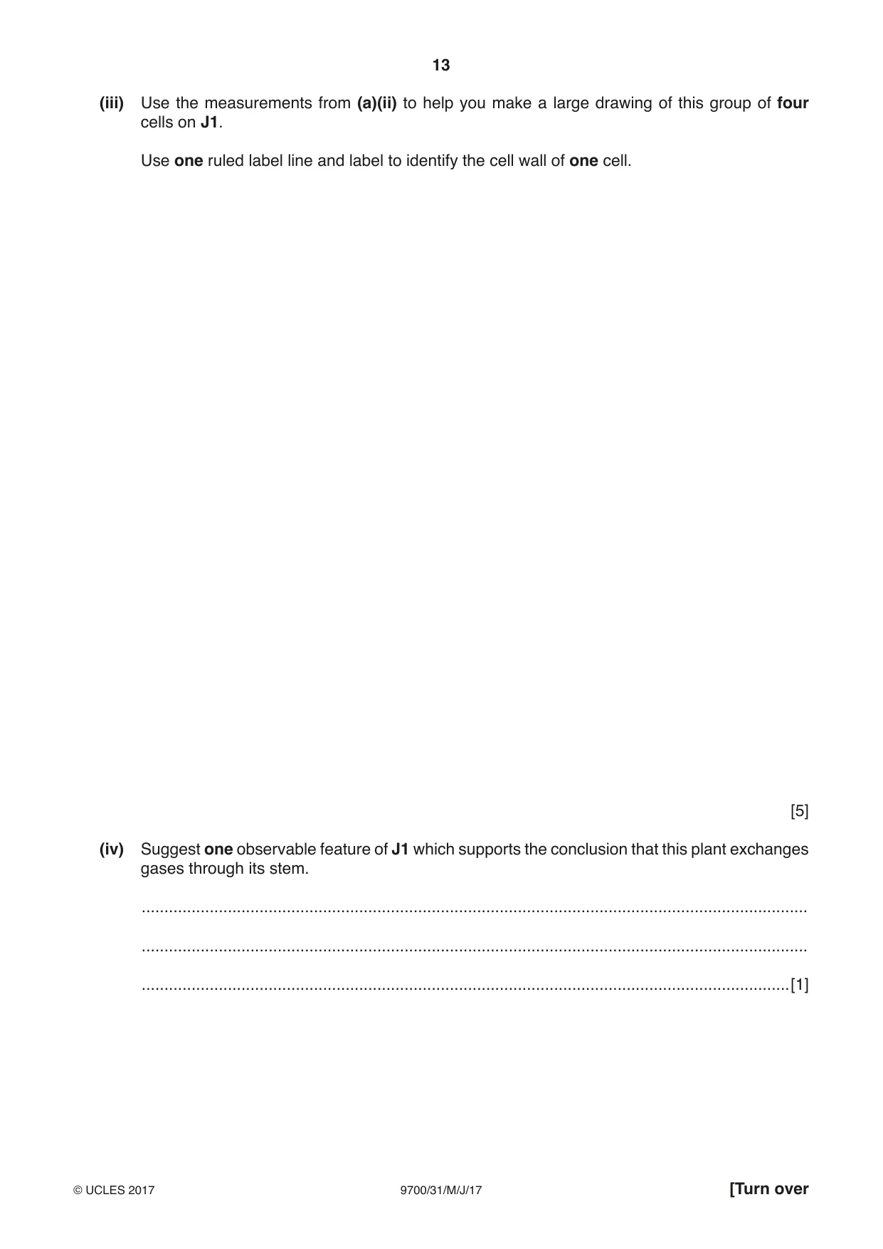 Cambridge A Level Biology 9700 2017 May/June Paper 3 · Variant 1 question paper, page 13 of 16