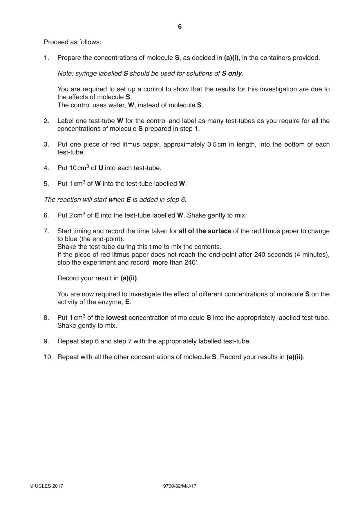 Cambridge A Level Biology 9700 2017 May/June Paper 3 · Variant 2 question paper, page 6 of 16